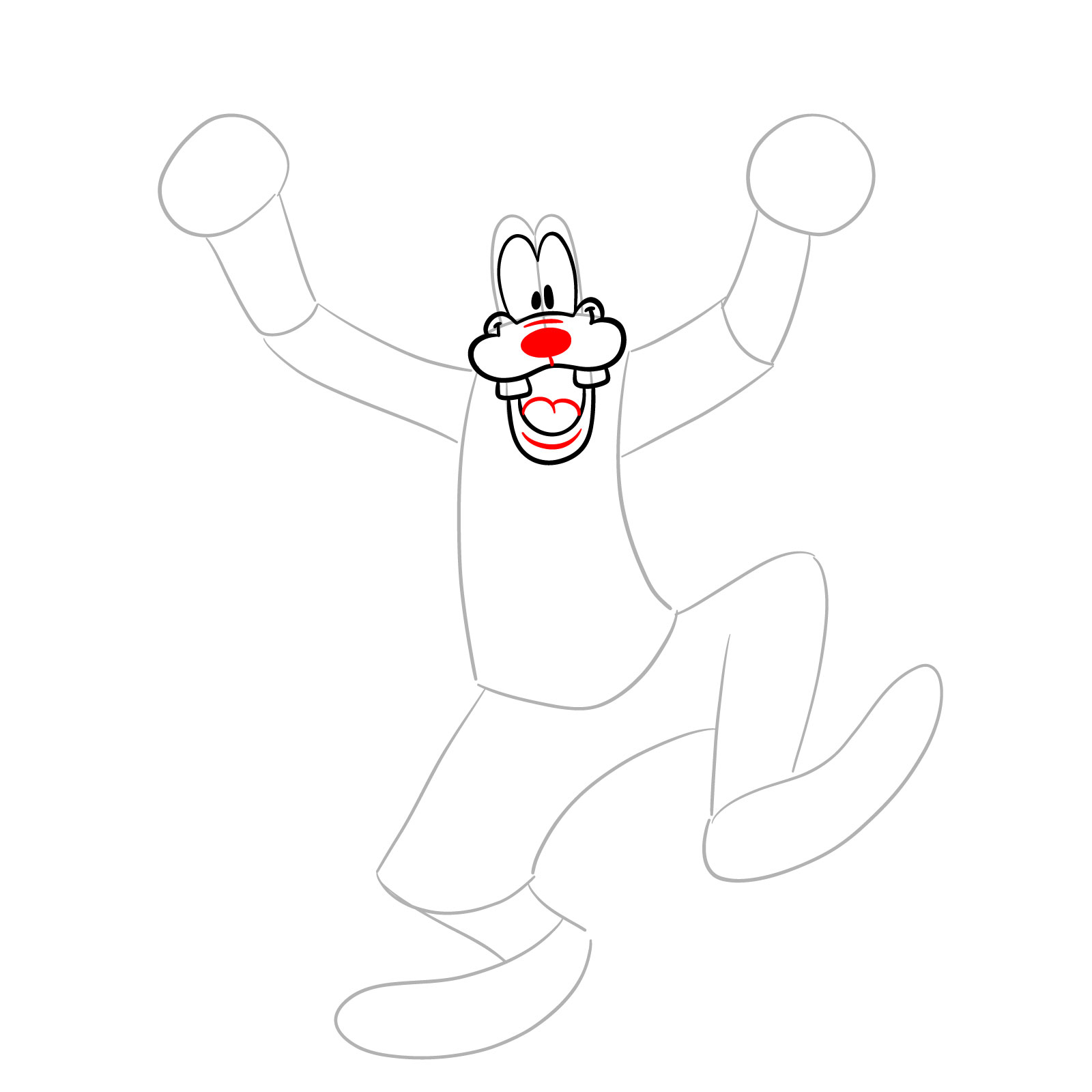 How to draw Halloween Goofy as a mummy - step 08