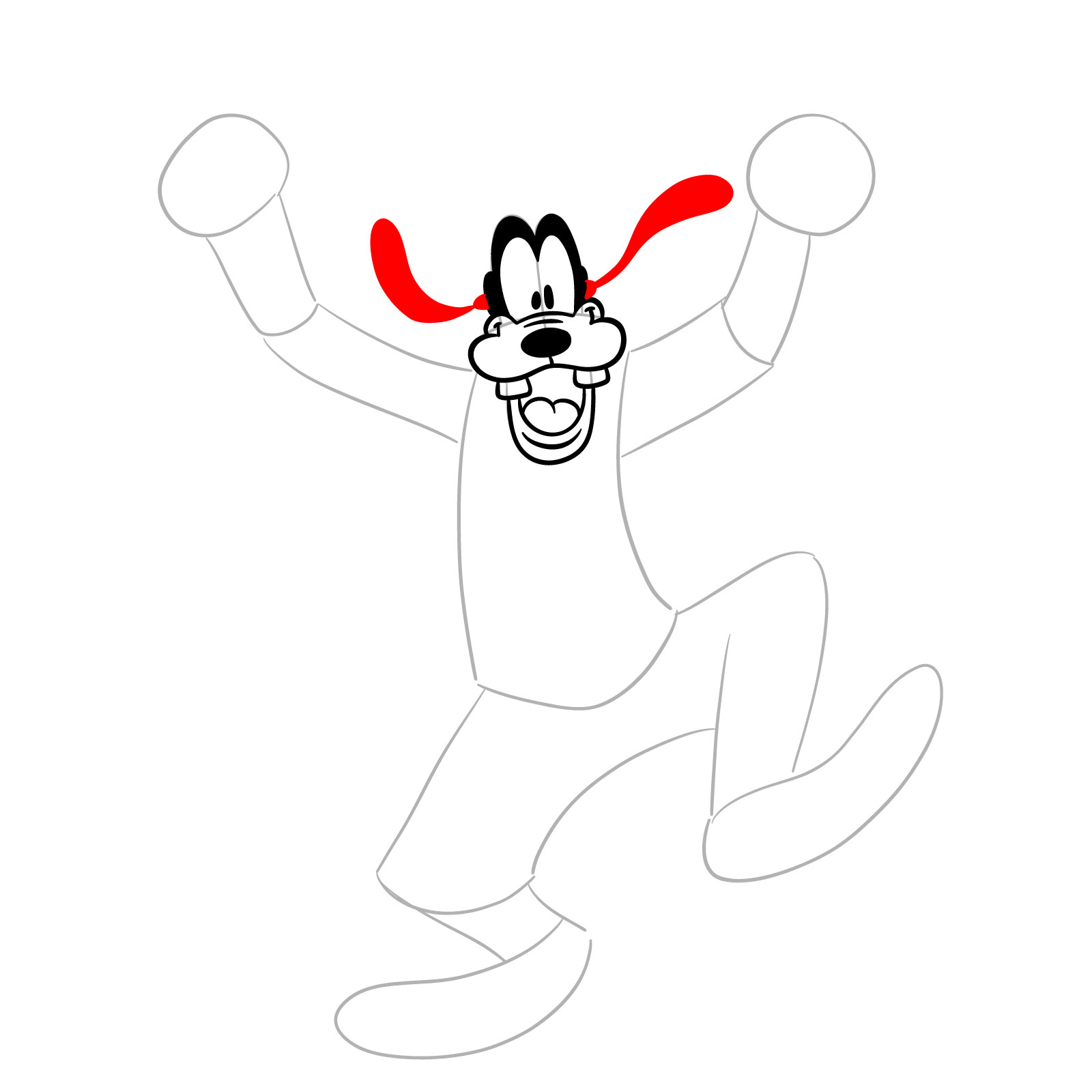 How to draw Halloween Goofy as a mummy - step 10
