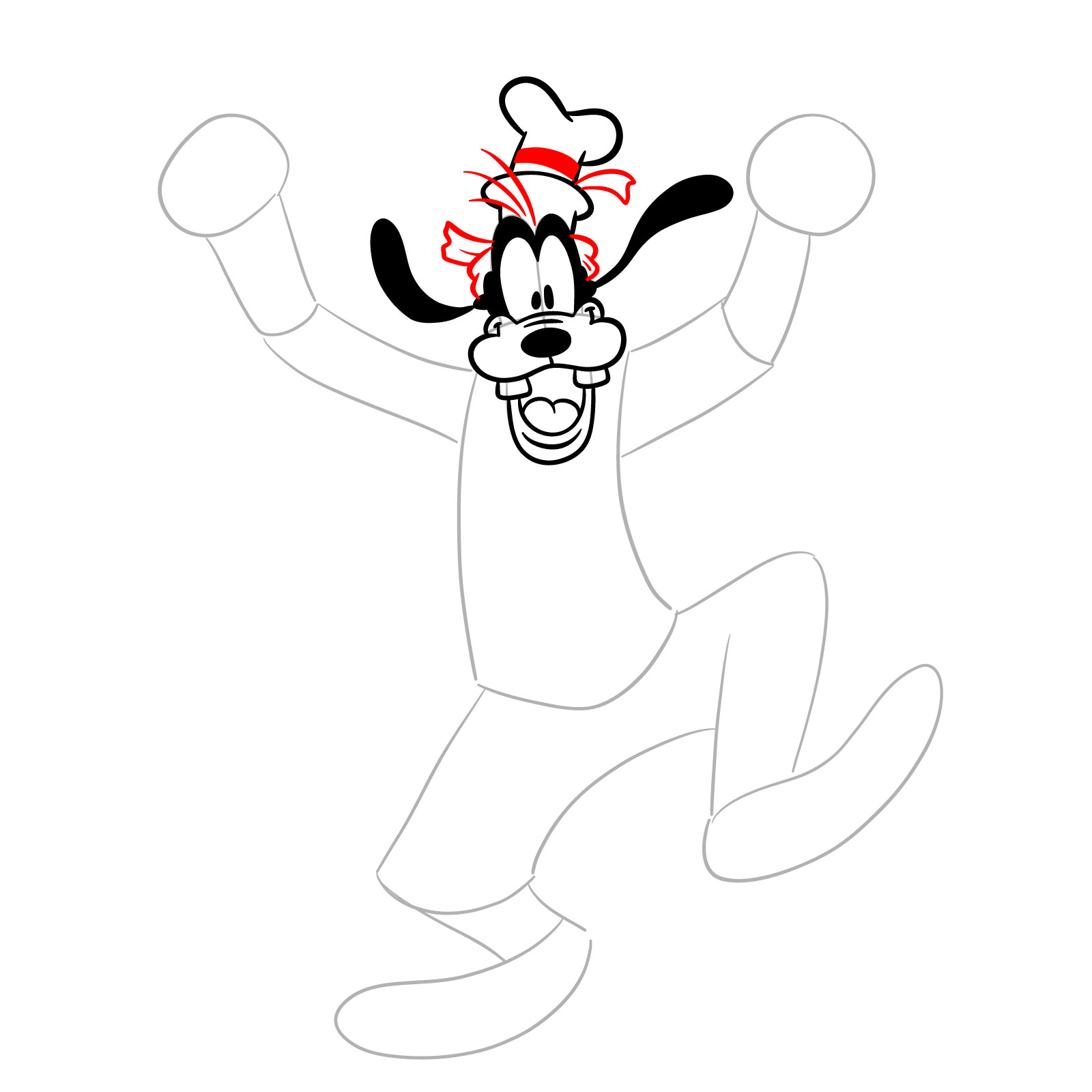 How to draw Halloween Goofy as a mummy - step 13