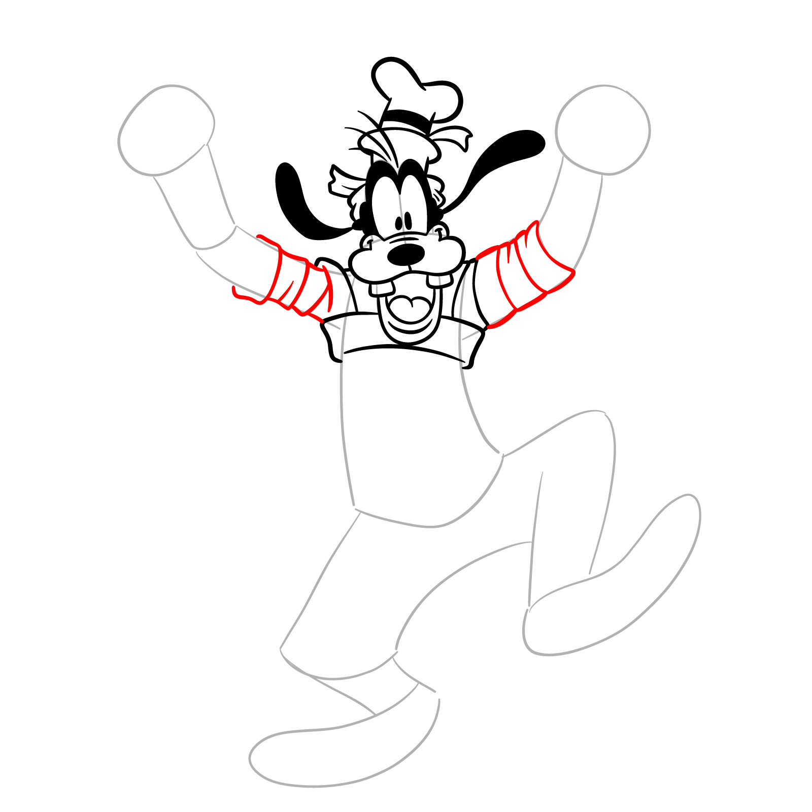 How to draw Halloween Goofy as a mummy - step 15