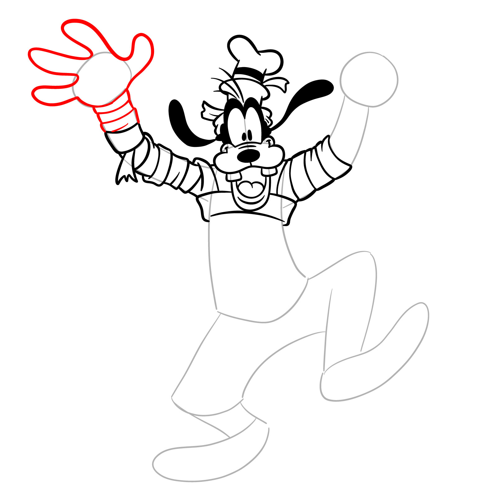 How to draw Halloween Goofy as a mummy - step 17