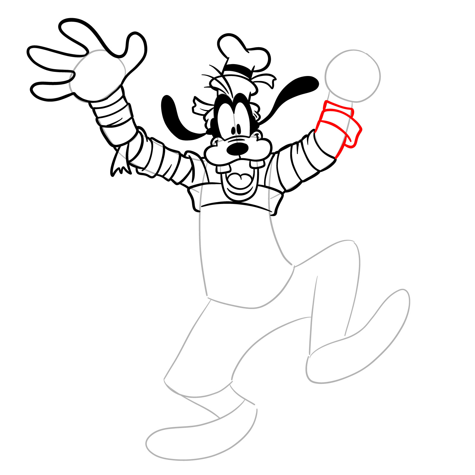 How to draw Halloween Goofy as a mummy - step 18