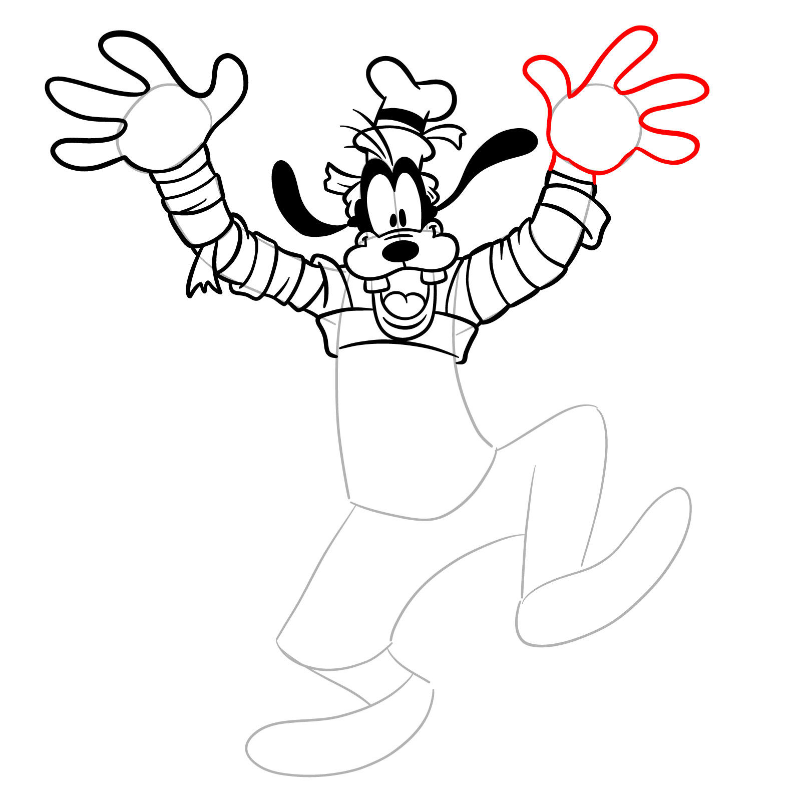 How to draw Halloween Goofy as a mummy - step 19