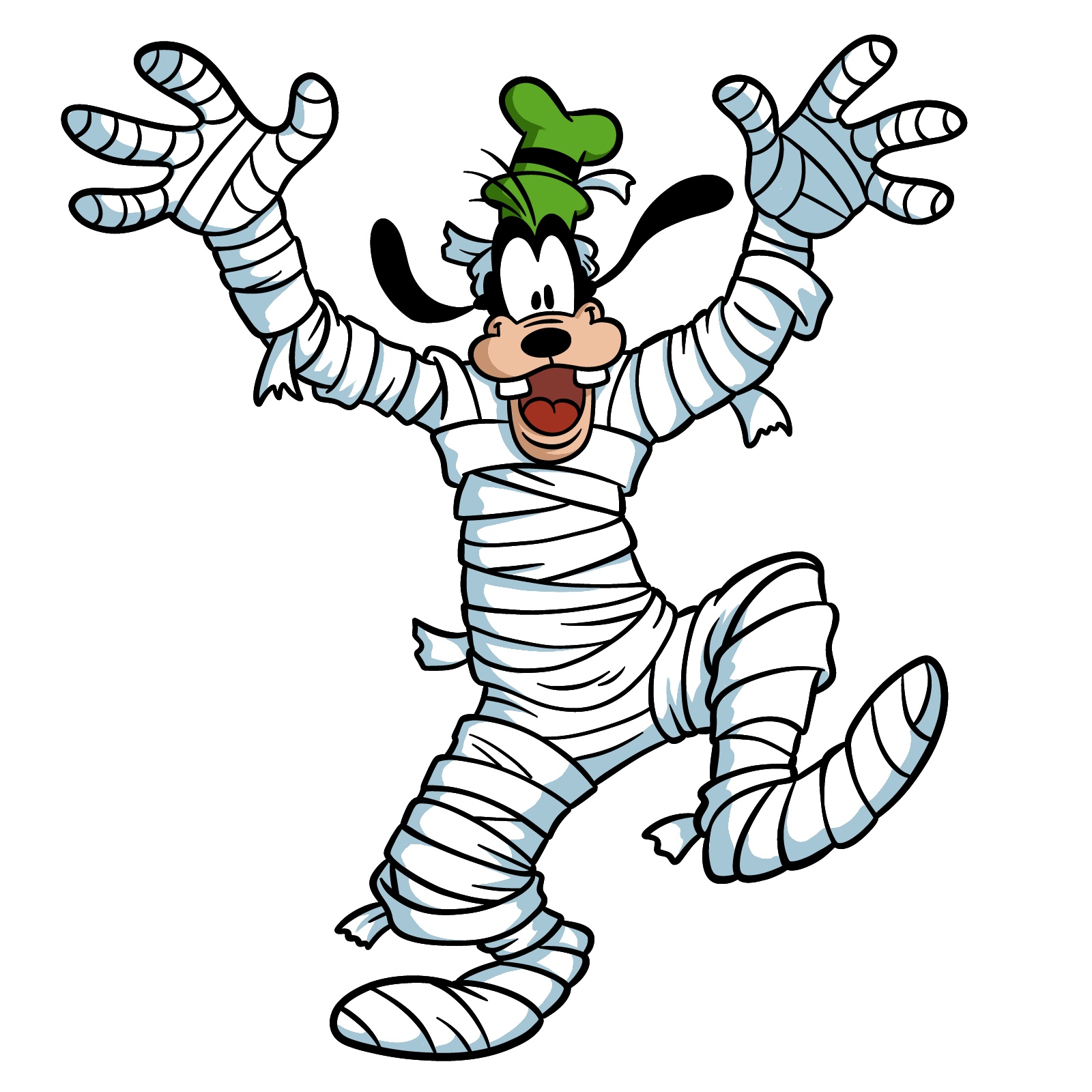How to draw Halloween Goofy as a mummy - final step
