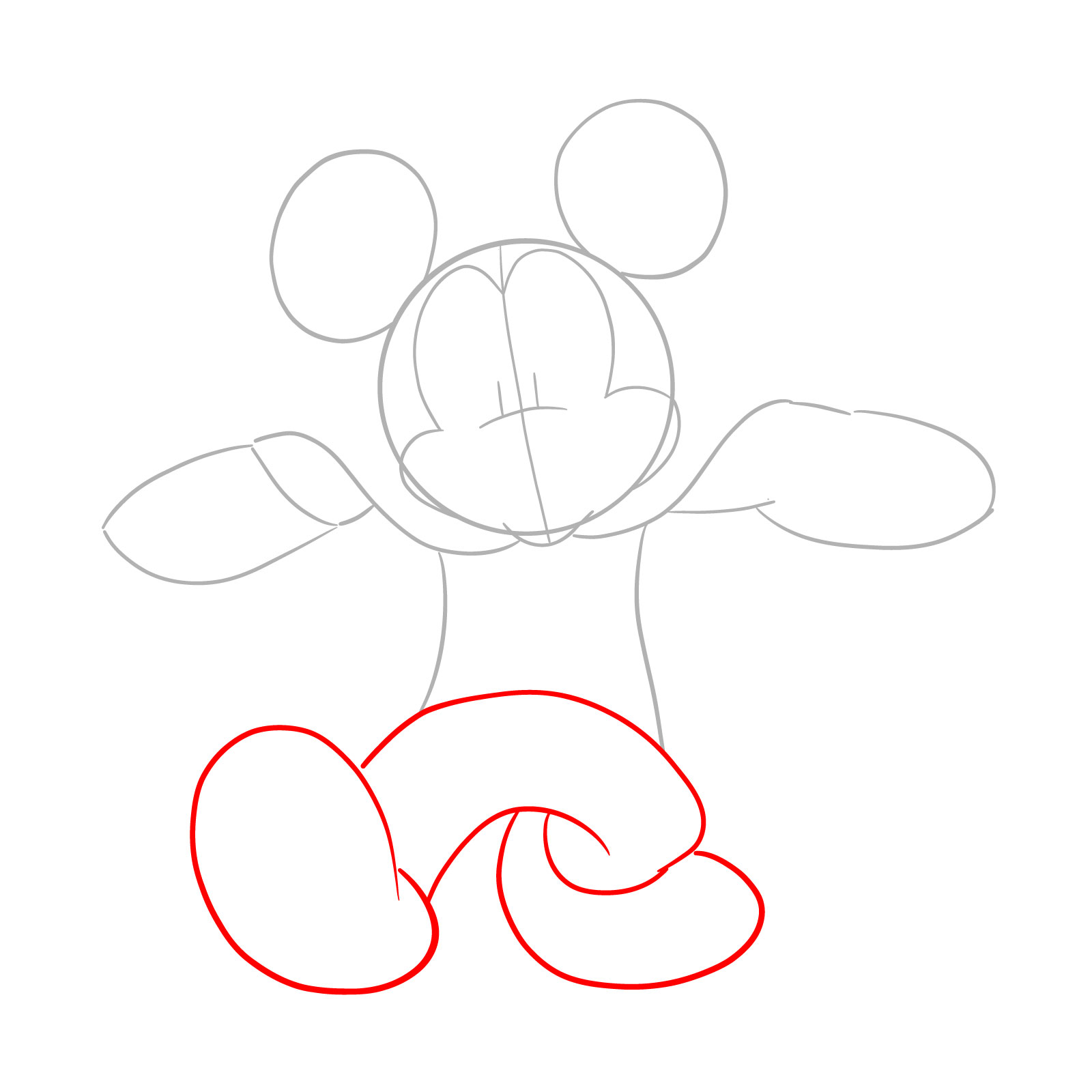 How to draw Dracula Mickey Mouse - step 03