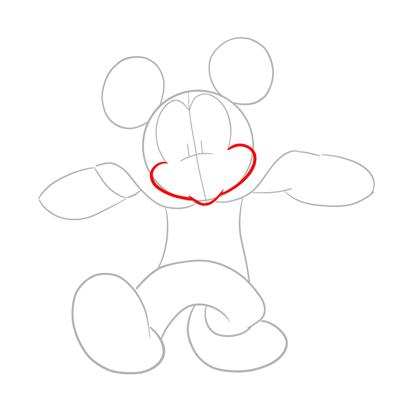 How to draw Dracula Mickey Mouse - step 04