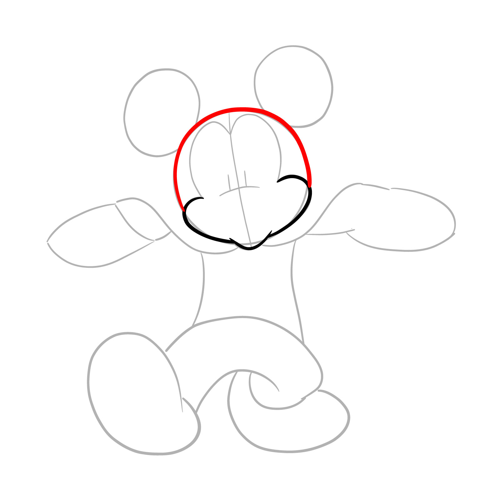 How to draw Dracula Mickey Mouse - step 05