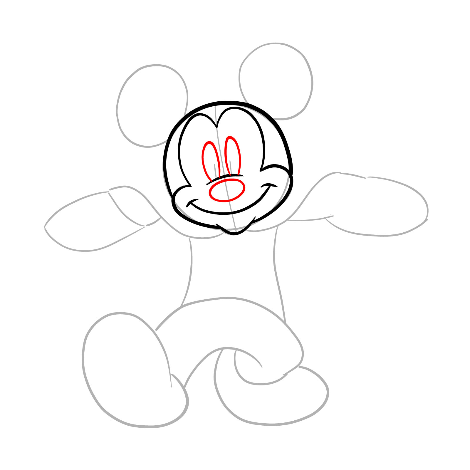 How to draw Dracula Mickey Mouse - step 08