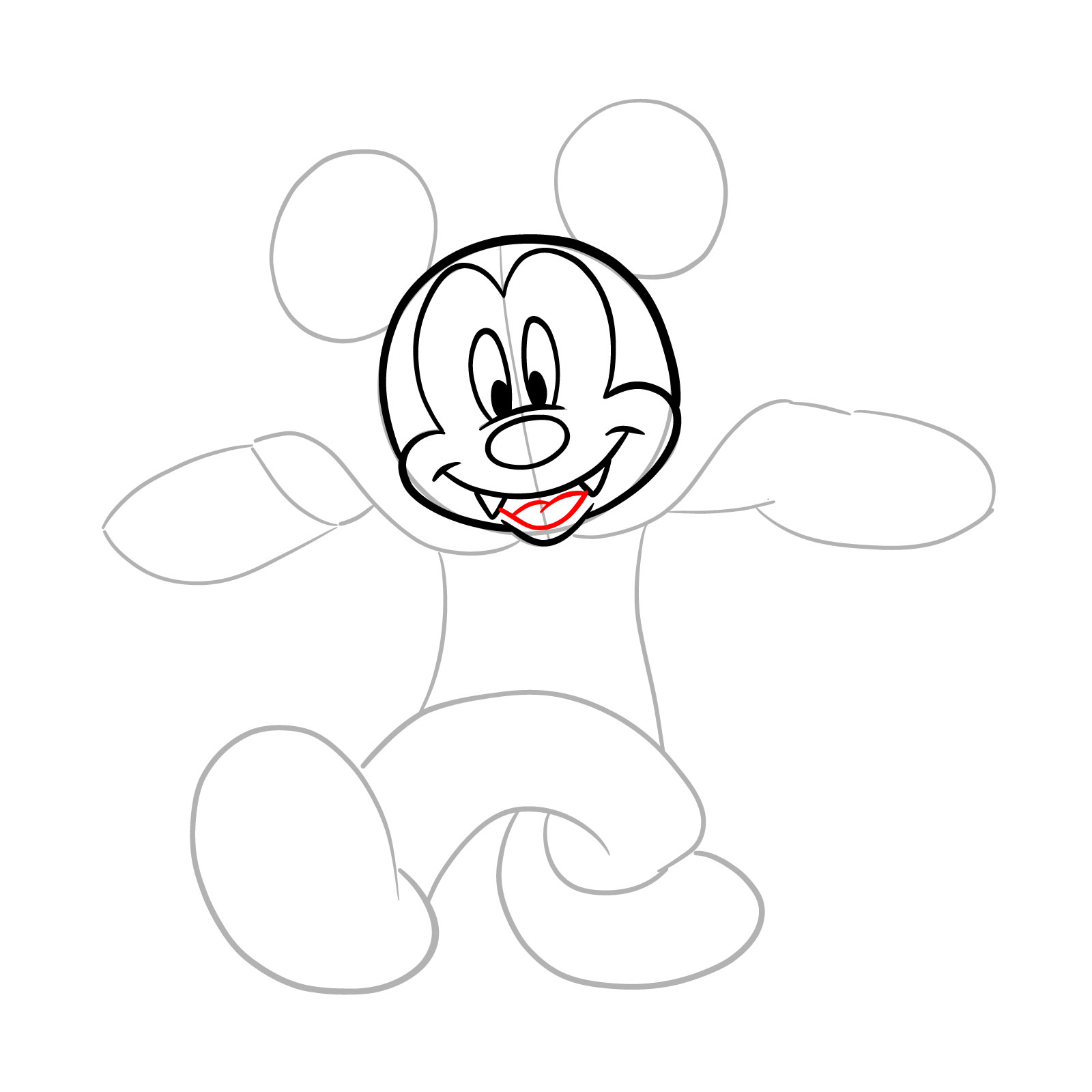 How to draw Dracula Mickey Mouse - step 10