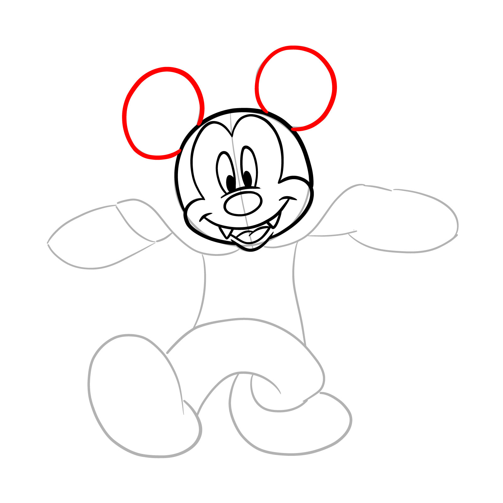 How to draw Dracula Mickey Mouse - step 11