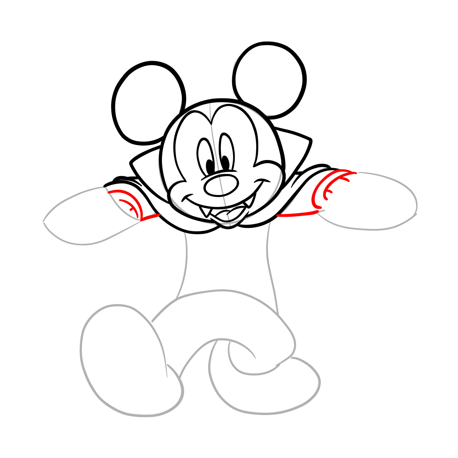 How to Draw Dracula Mickey Mouse: Bite into Drawing