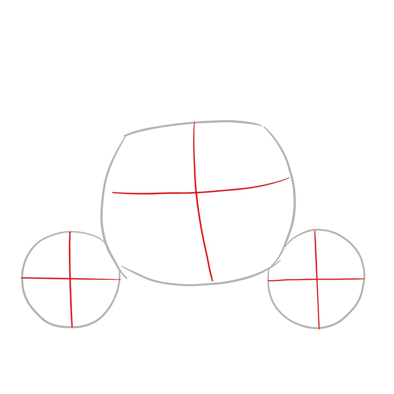 How to draw a Pumpkin Carriage - step 02