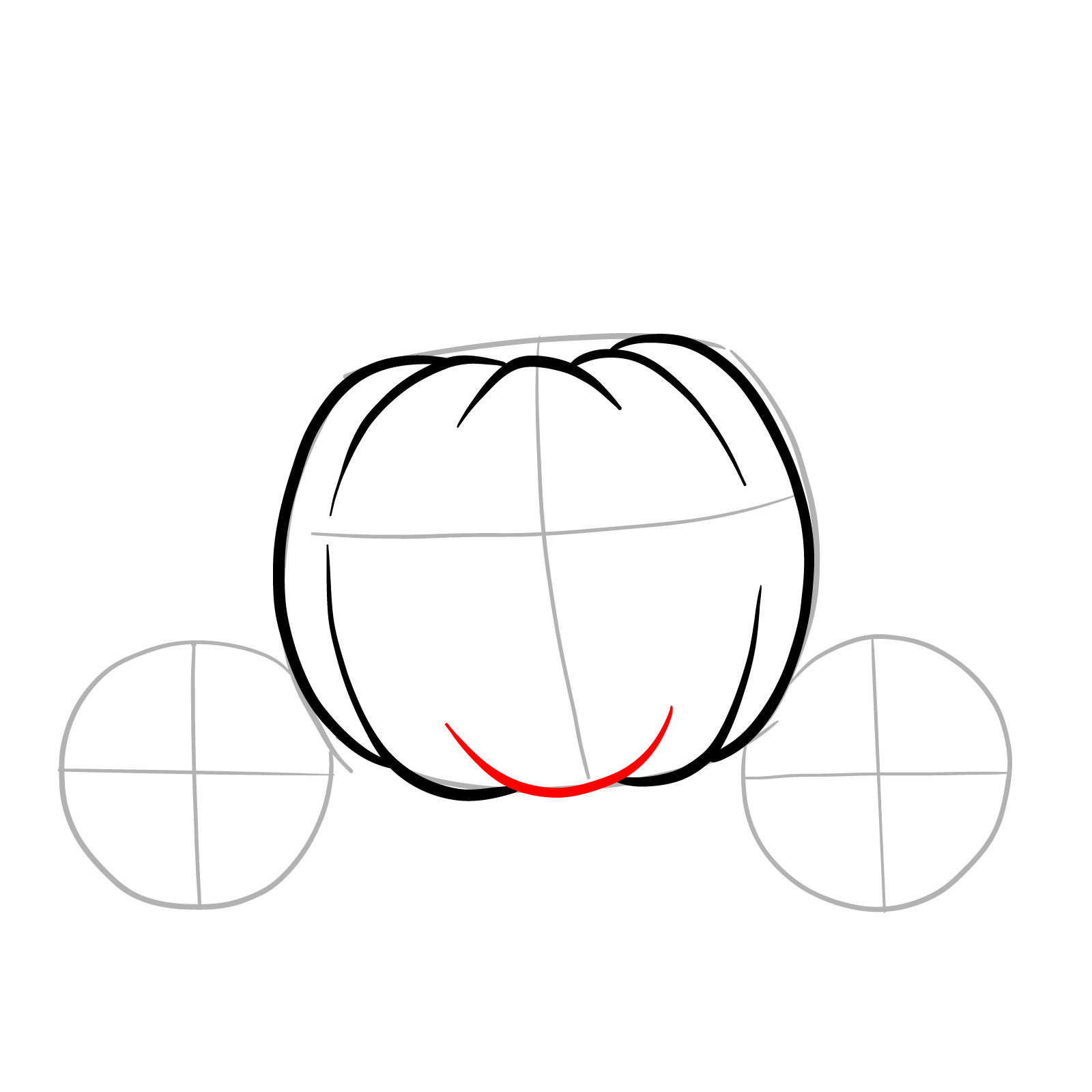 How to draw a Pumpkin Carriage - step 05
