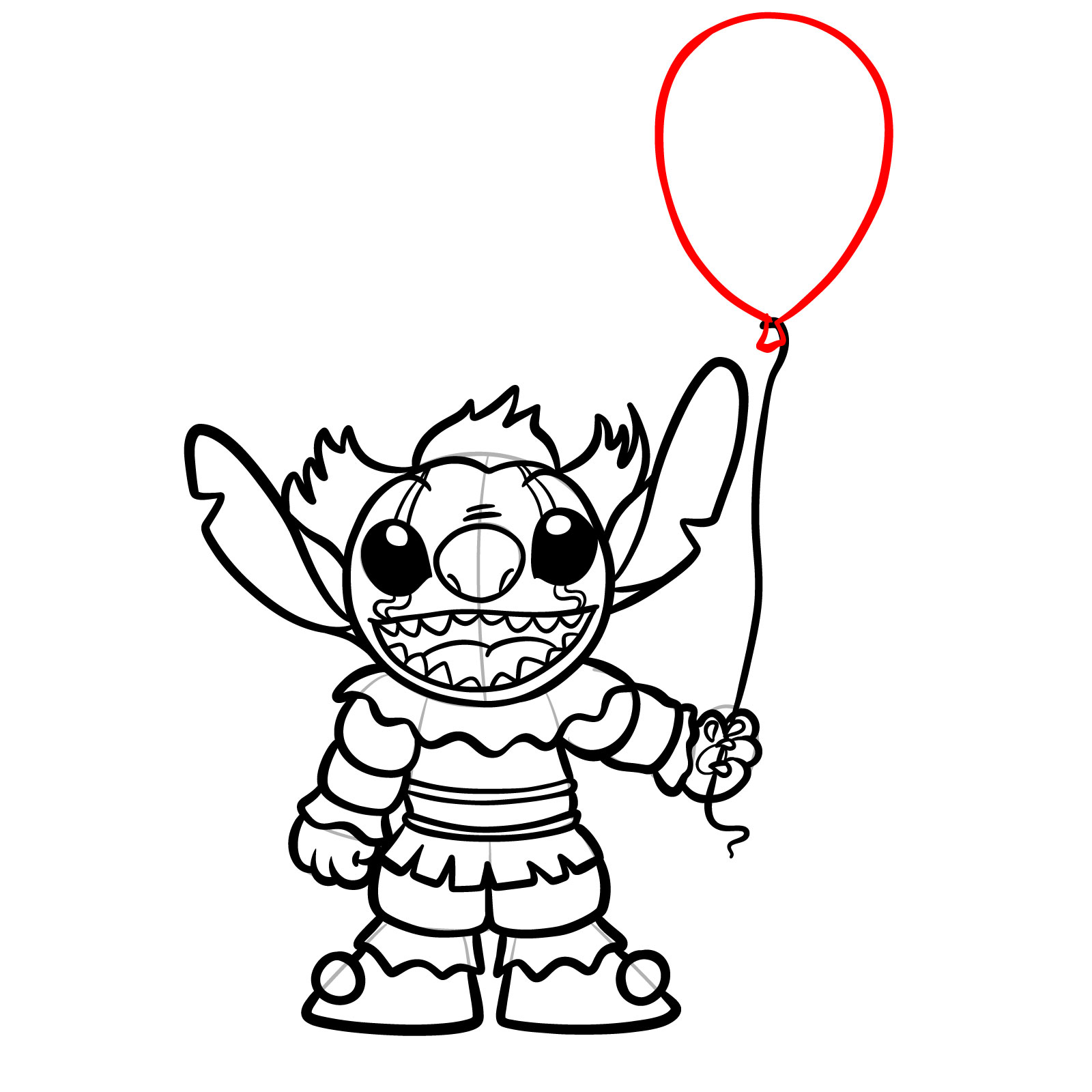 How to draw Pennywise Stitch - step 22