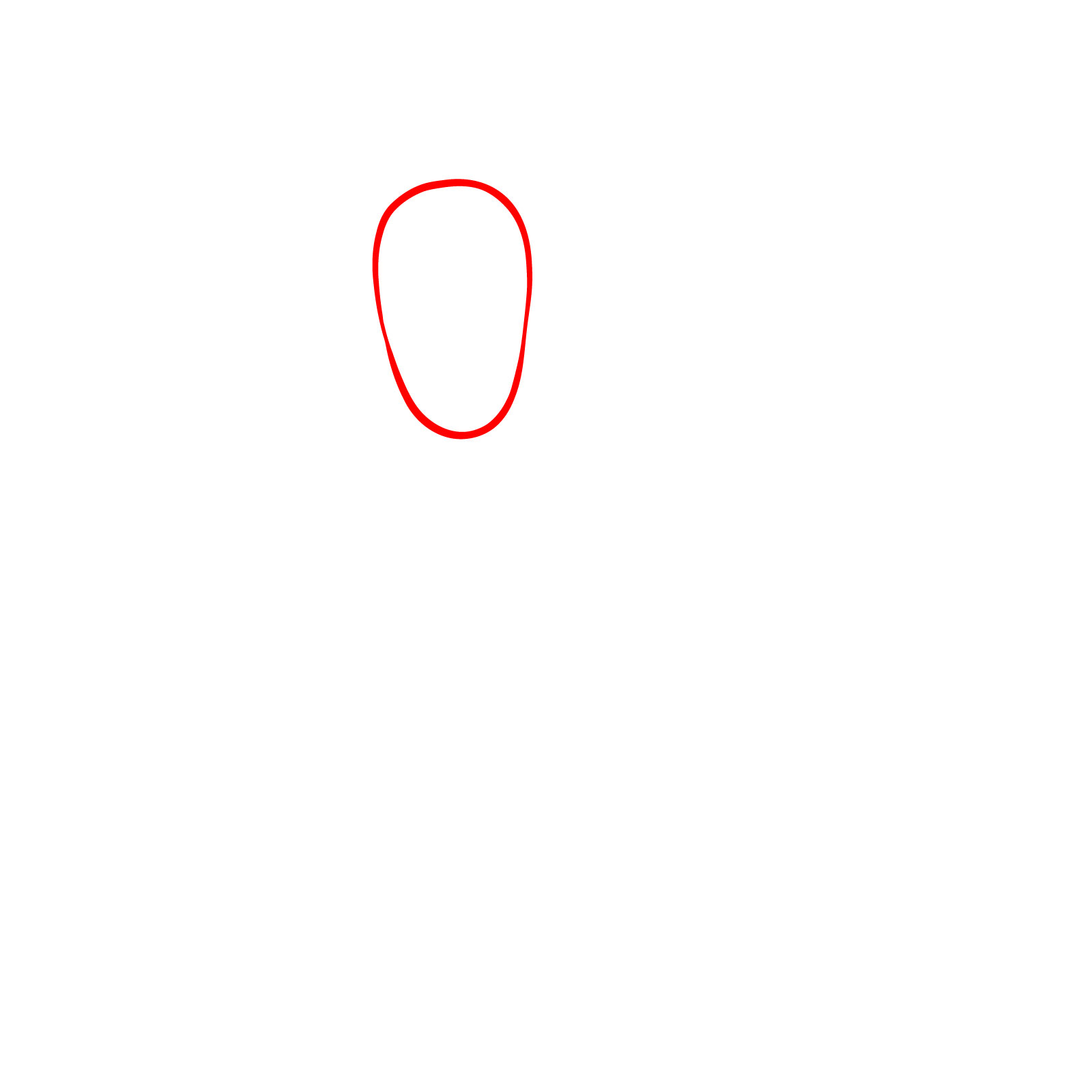 Basic oval outline for Skibidi Toilet drawing - step 01