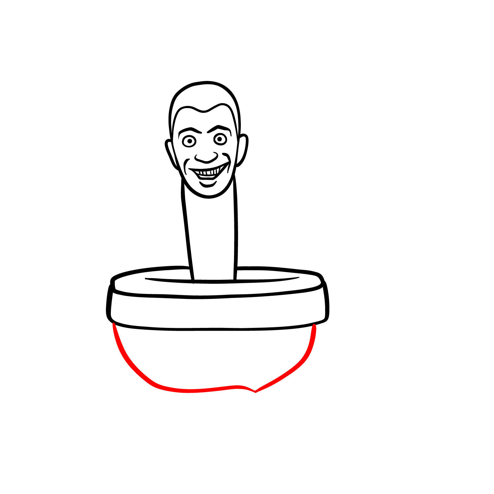Continuation of the toilet detailing for Skibidi Toilet drawing - step 08