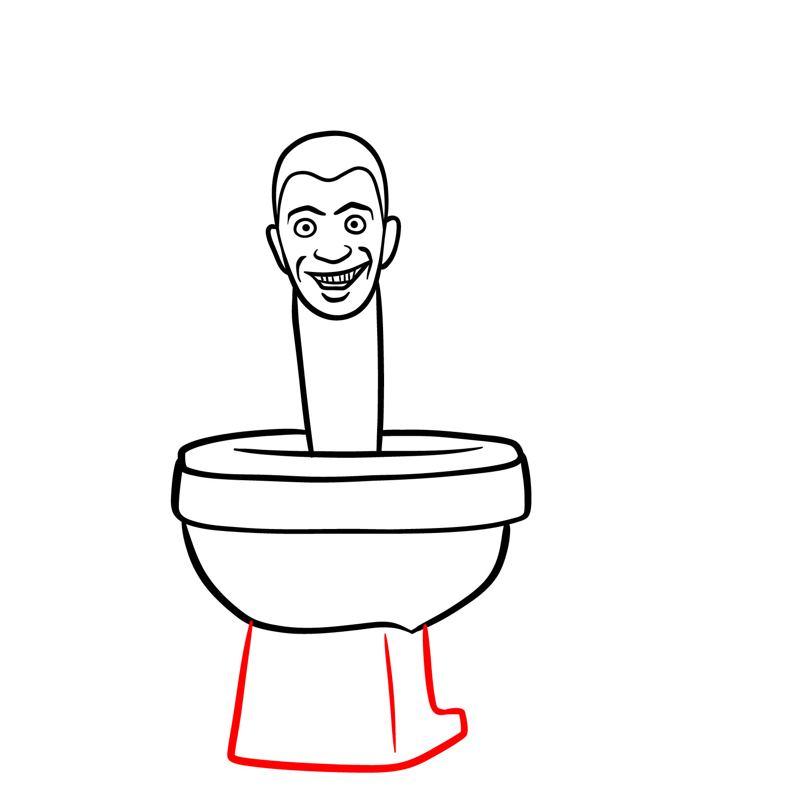 Establishing the toilet base for the Skibidi Toilet drawing - step 09