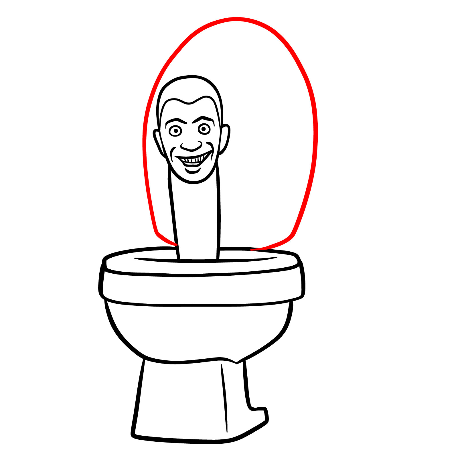 Adding a lid to the Skibidi Toilet drawing - step 10