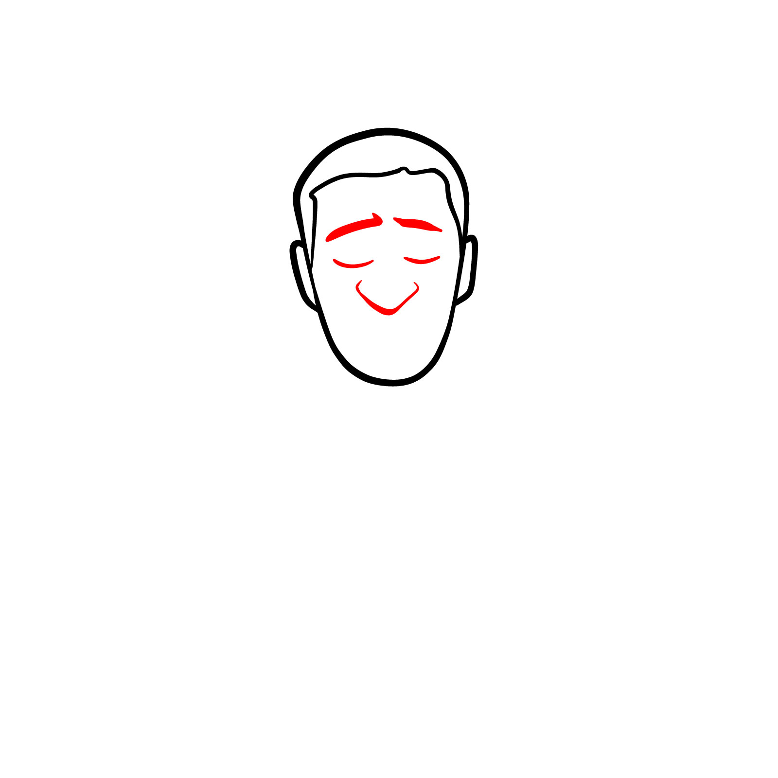 Skibidi Toilet facial features outline - step 03