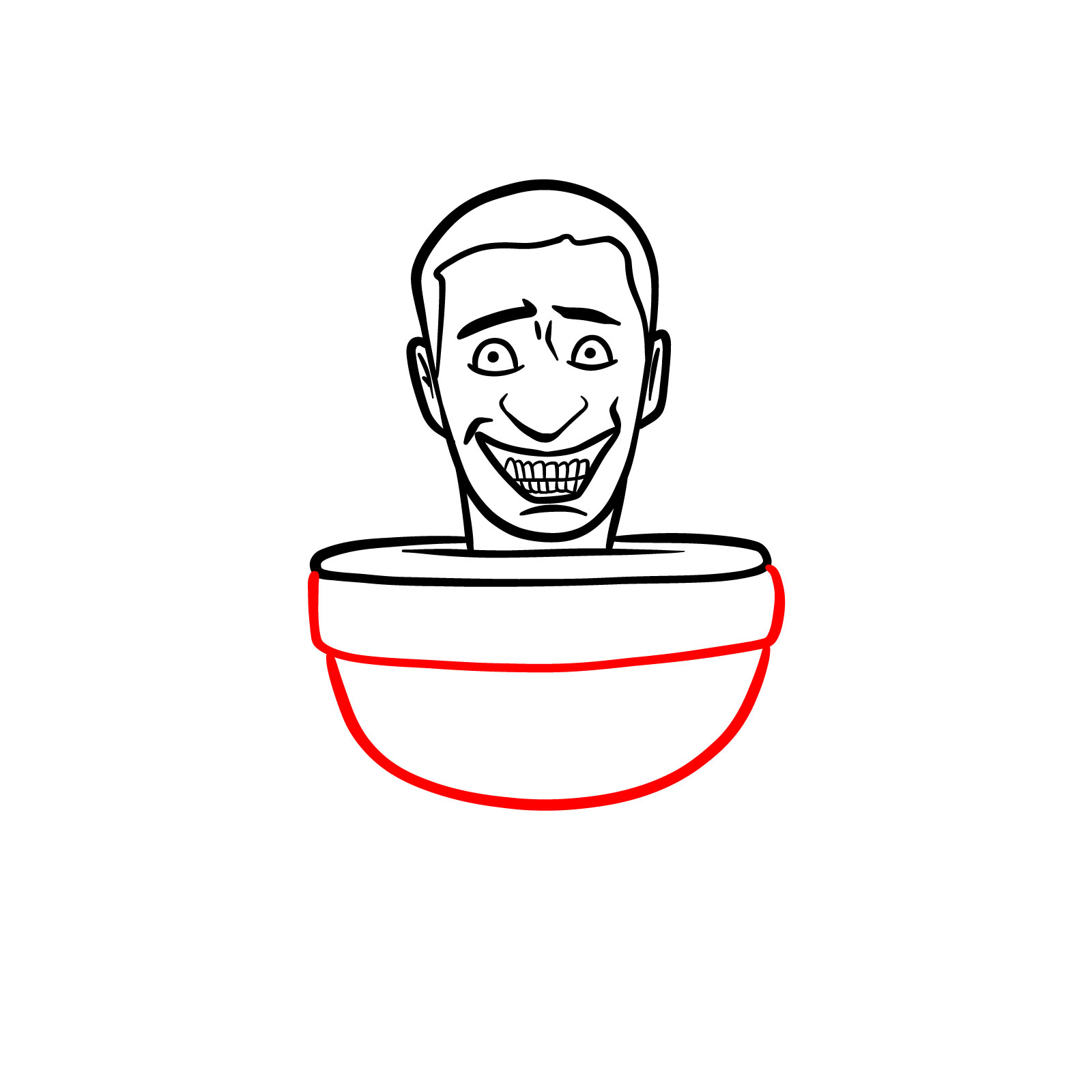How to draw the bowl of the Skibidi Toilet - step 08