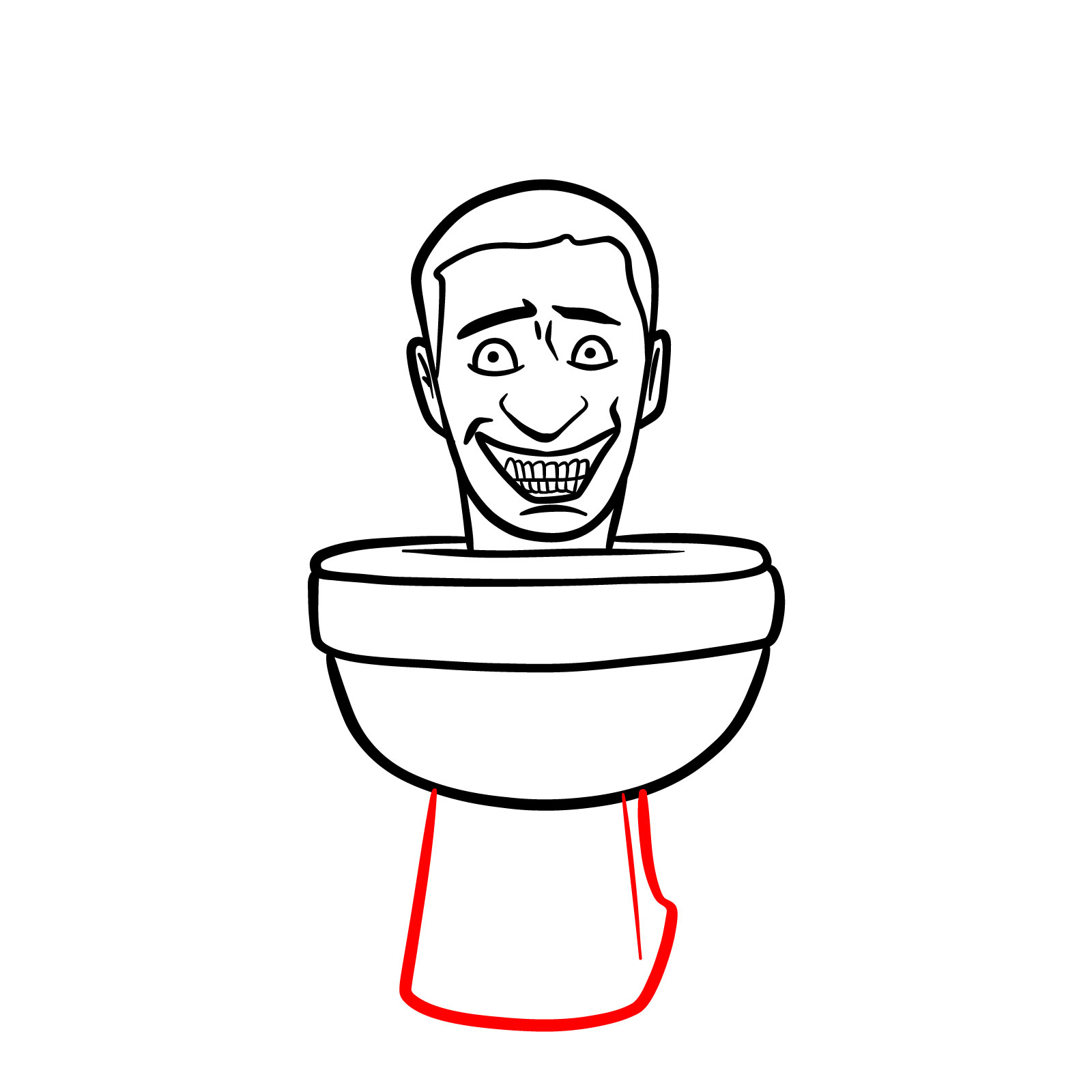 Drawing the base of the Skibidi Toilet - step 09