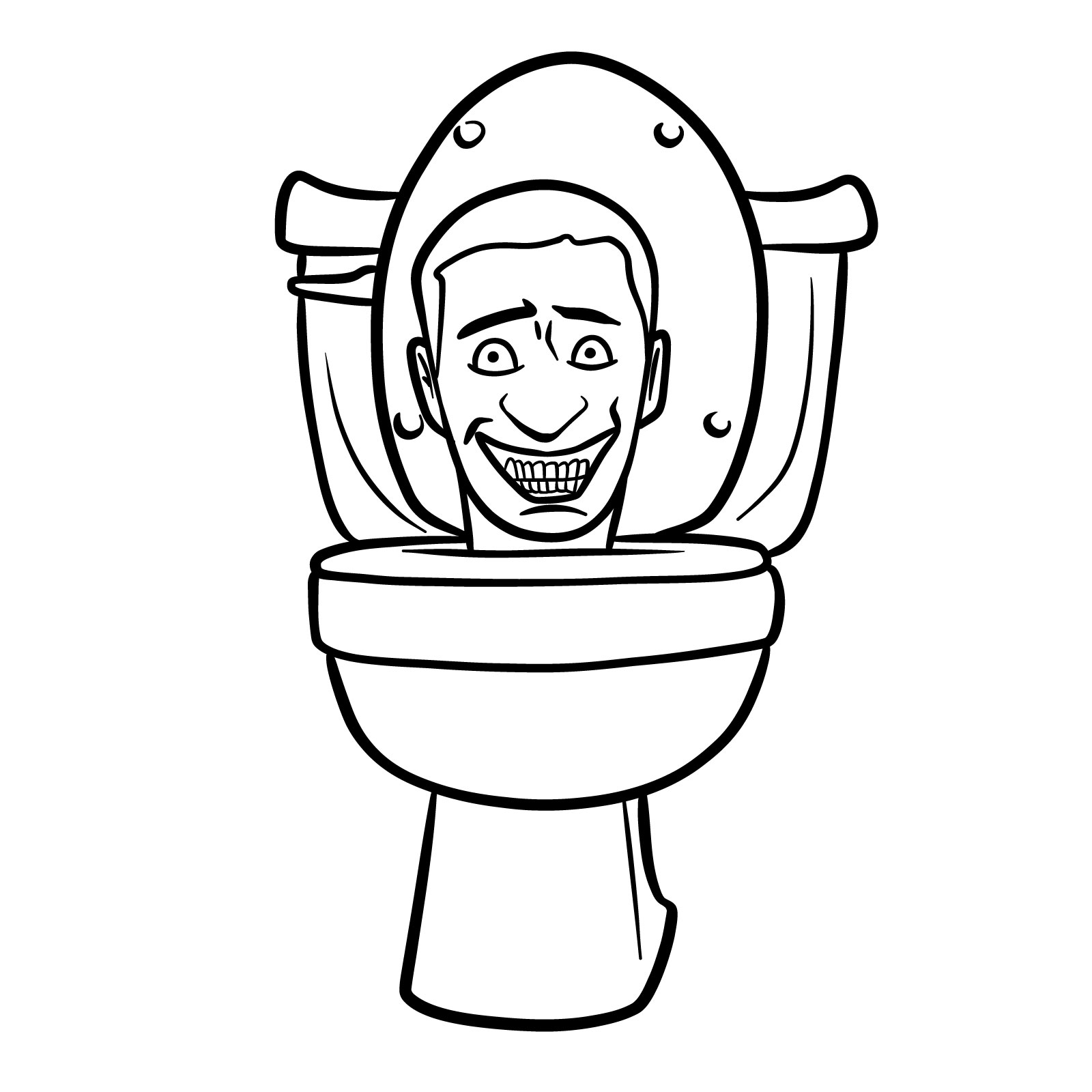 Finalized Skibidi Toilet drawing, suitable for coloring - final step