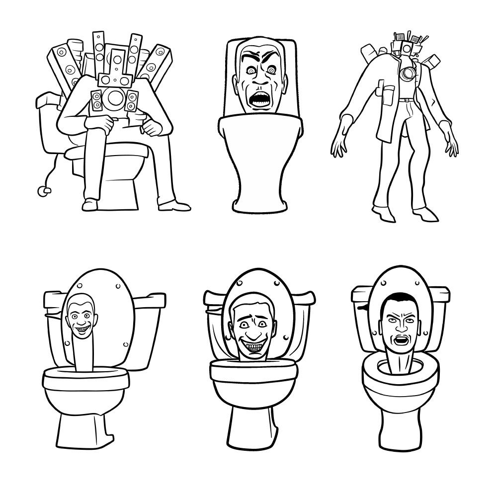 How to Draw Skibidi Toilet: 6 Detailed Drawing Guides in 1