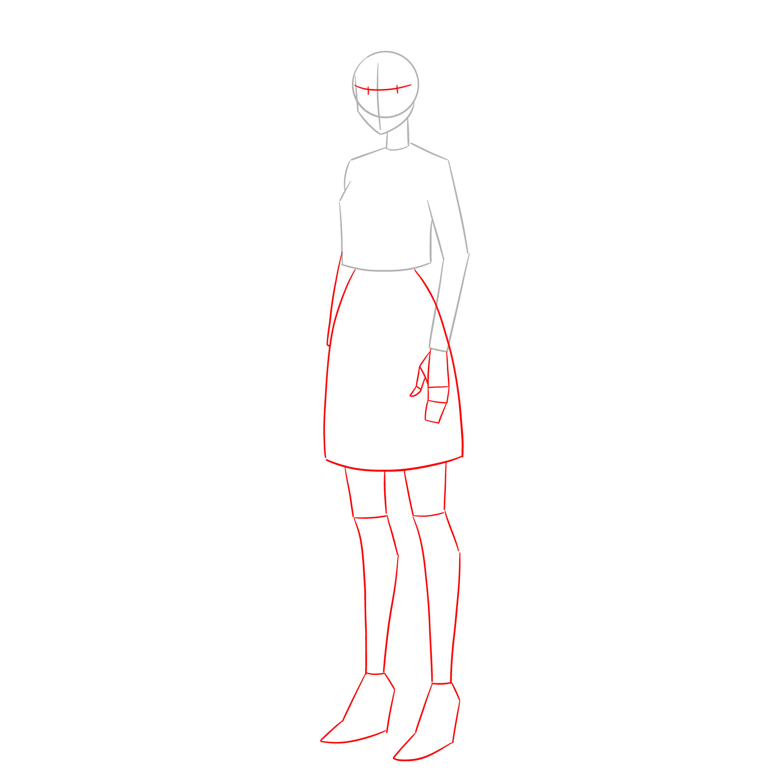 How to Draw Mandy from Totally Spies Season 7 - step 02
