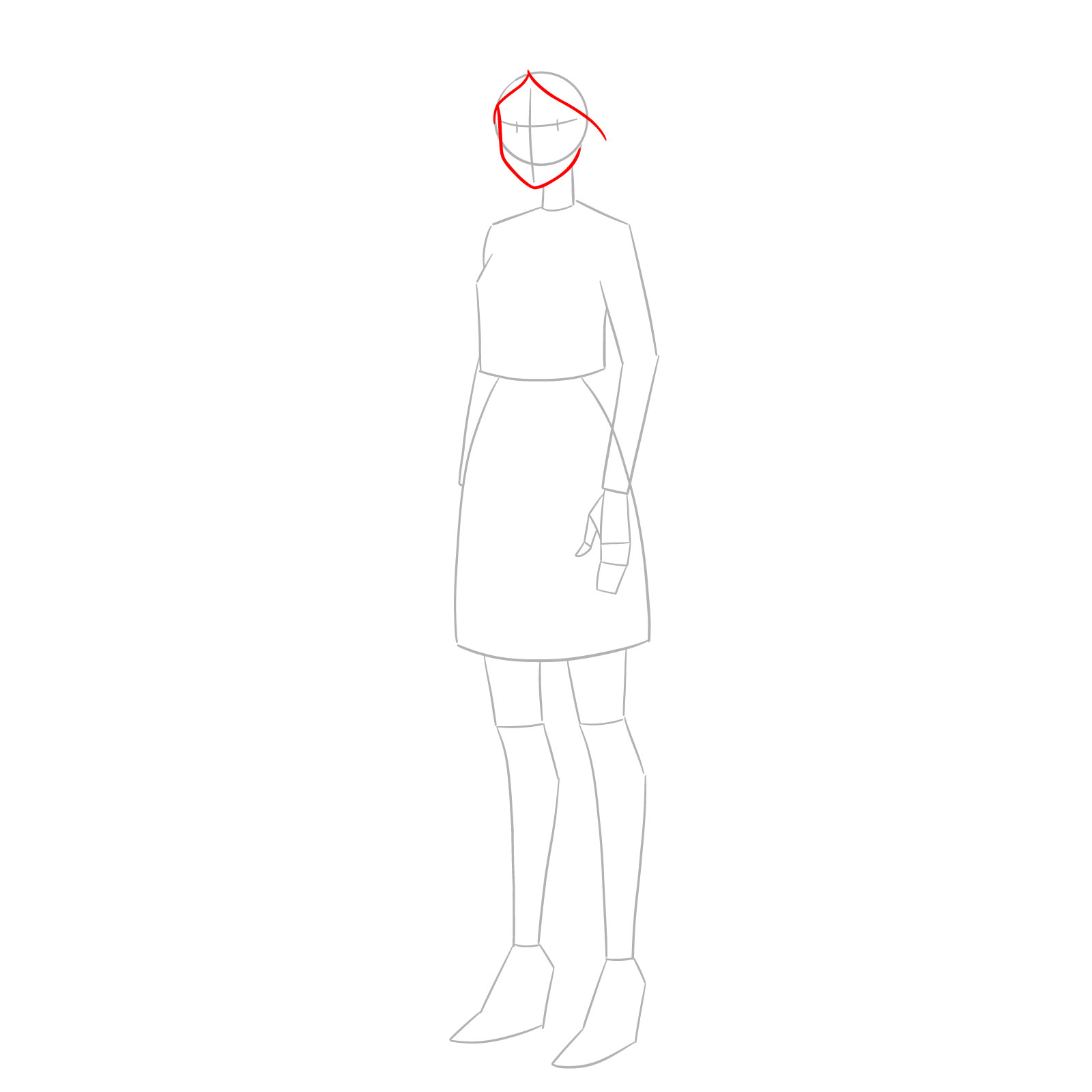 How to Draw Mandy from Totally Spies Season 7 - step 03