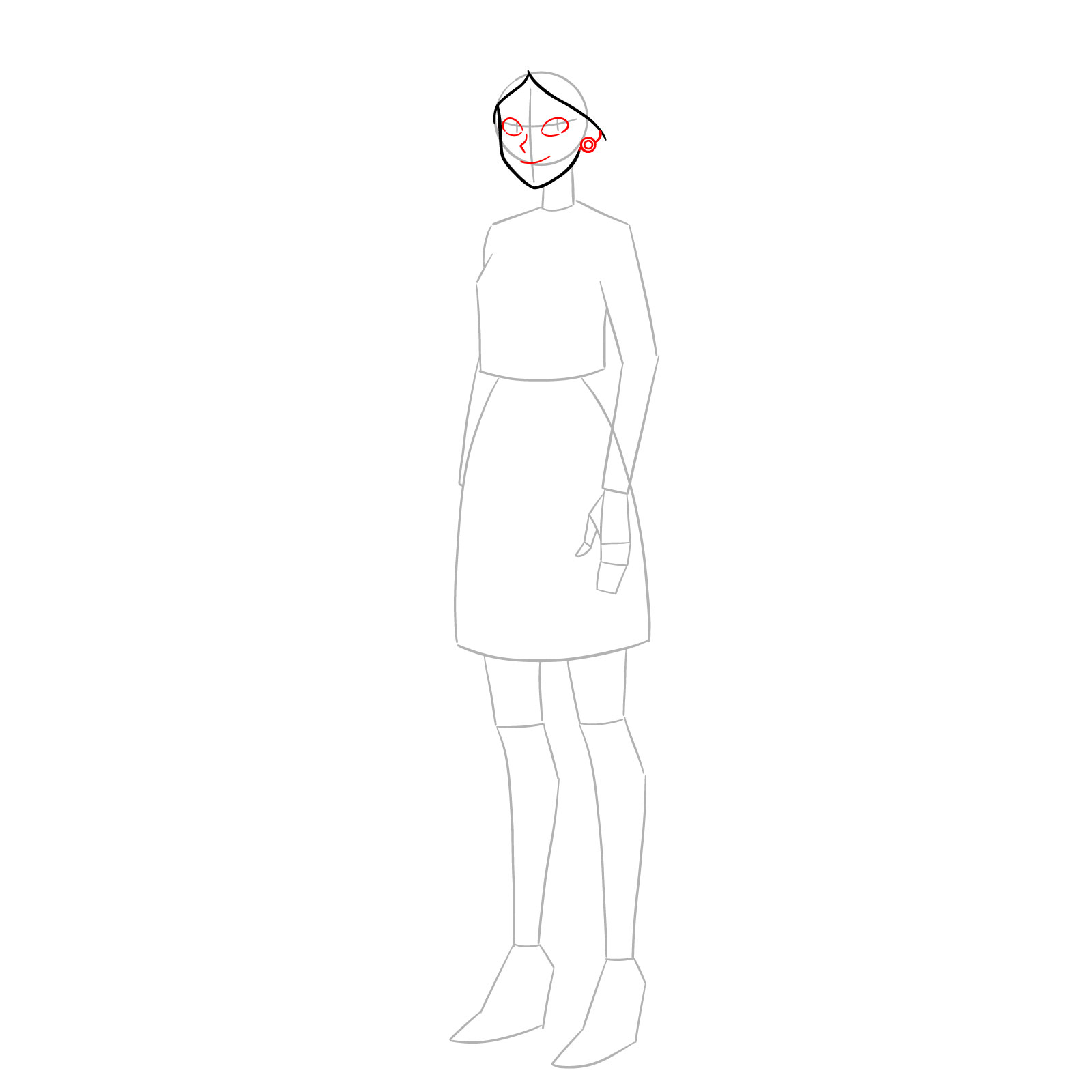 How to Draw Mandy from Totally Spies Season 7 - step 04