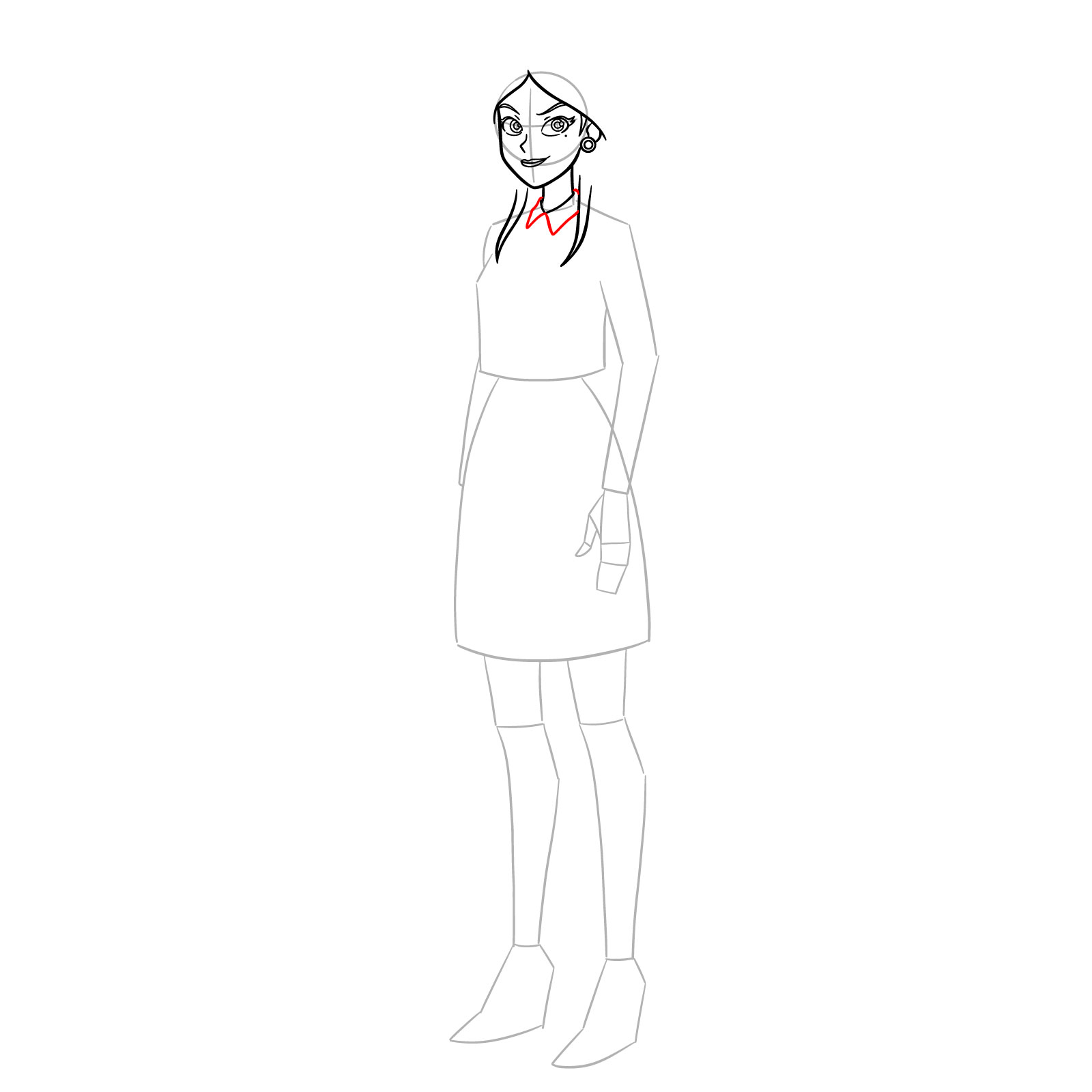 How to Draw Mandy from Totally Spies Season 7 - step 07
