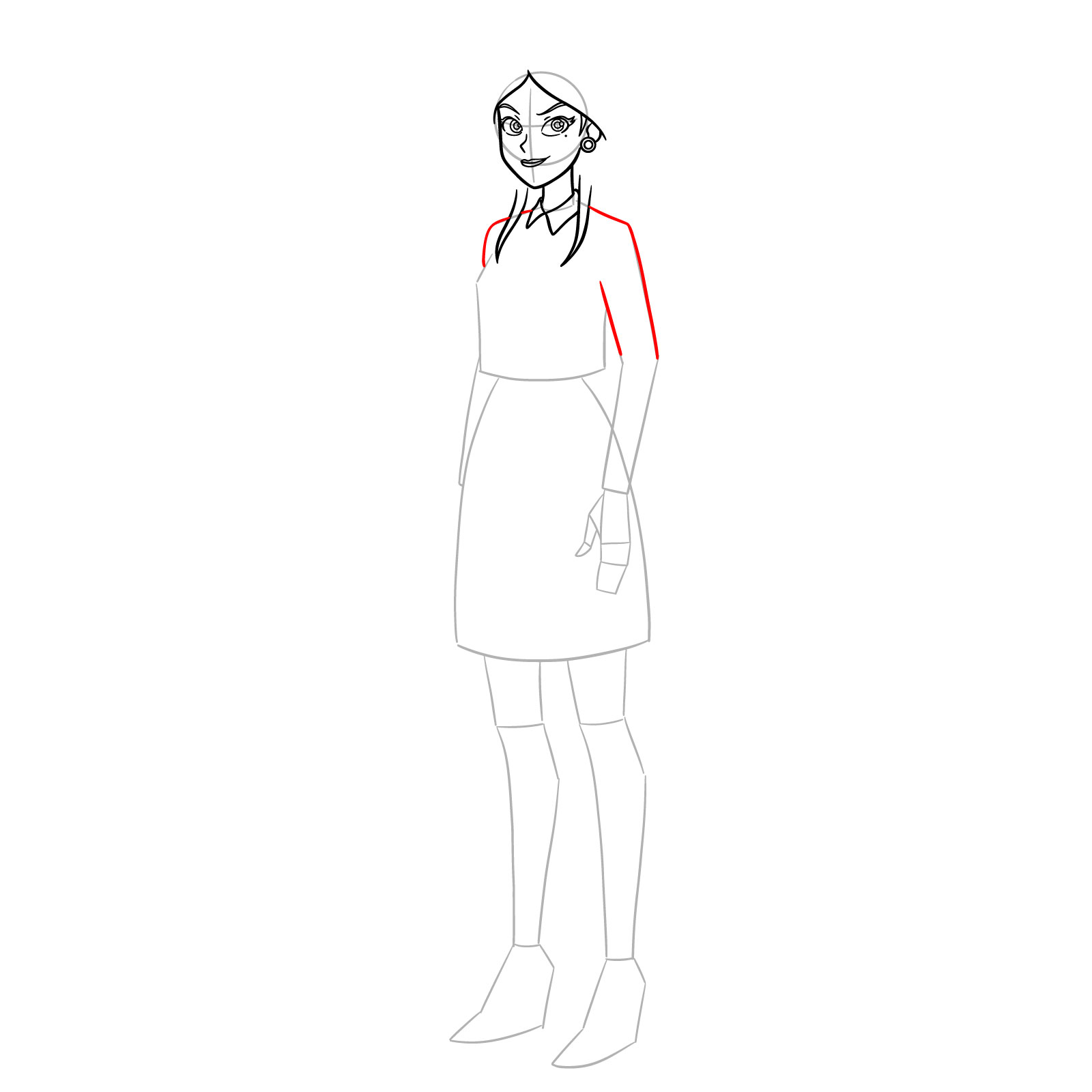 How to Draw Mandy from Totally Spies Season 7 - step 08
