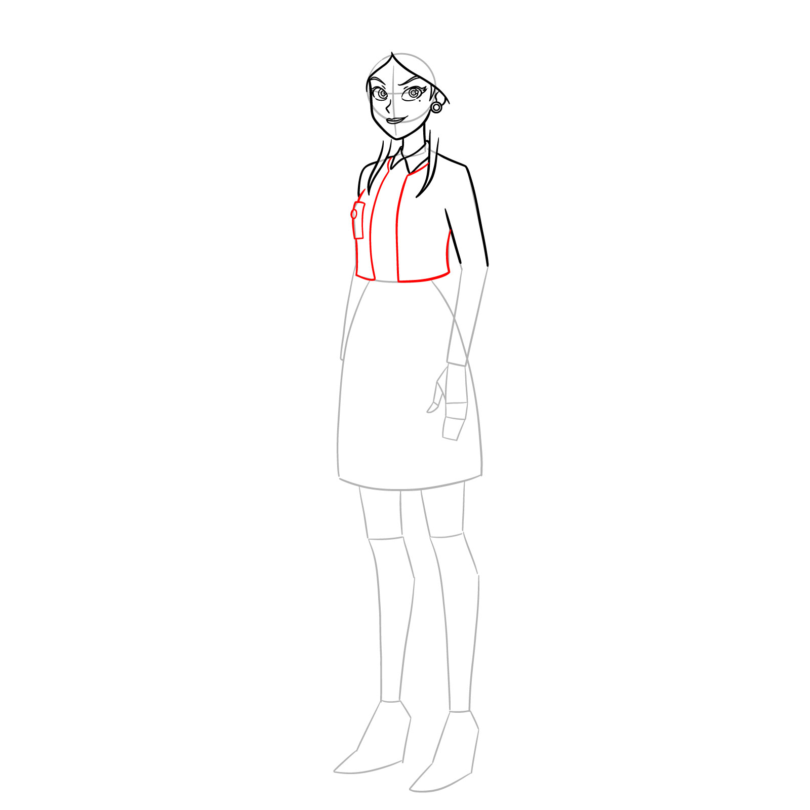 How to Draw Mandy from Totally Spies Season 7 - step 09