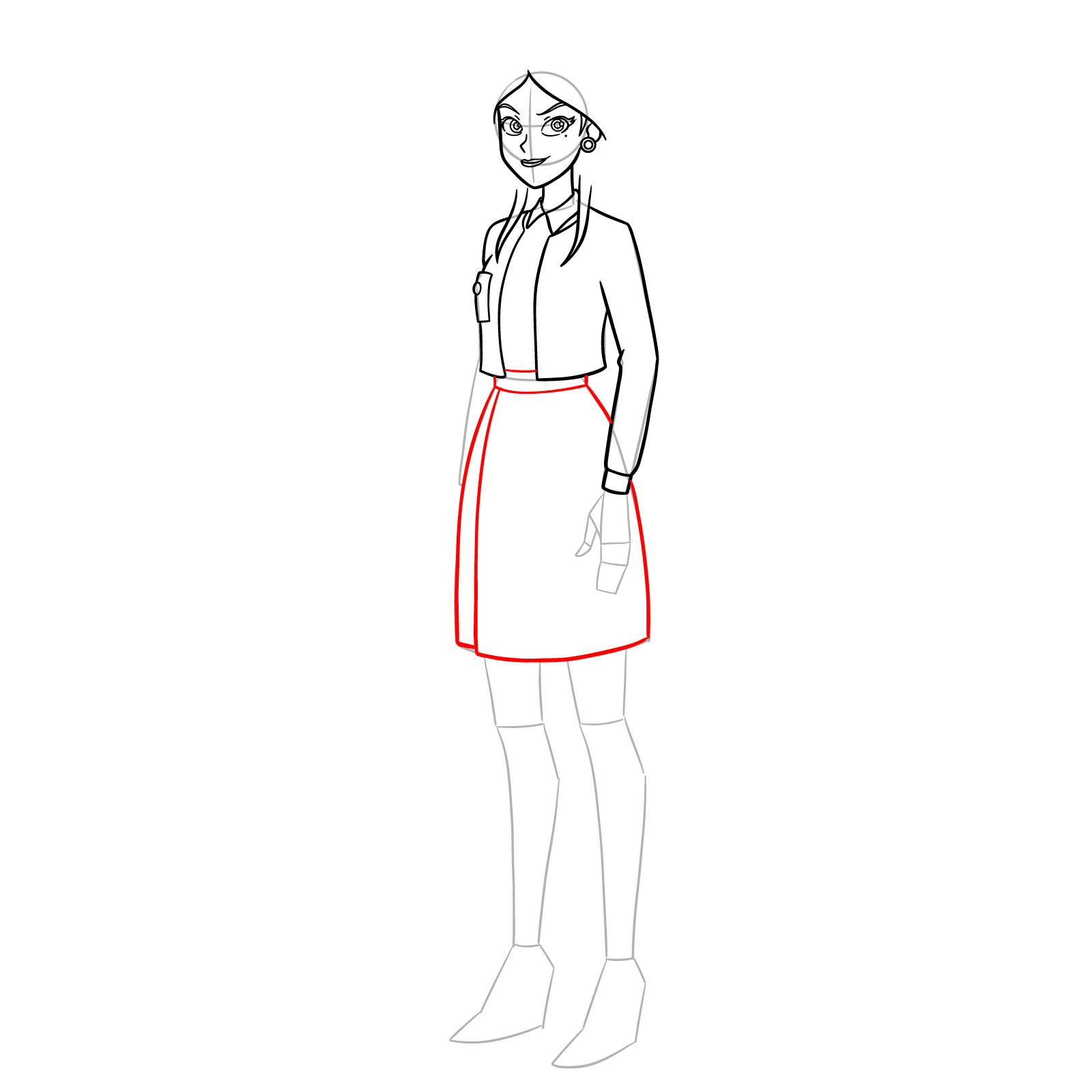 How to Draw Mandy from Totally Spies Season 7 - step 11