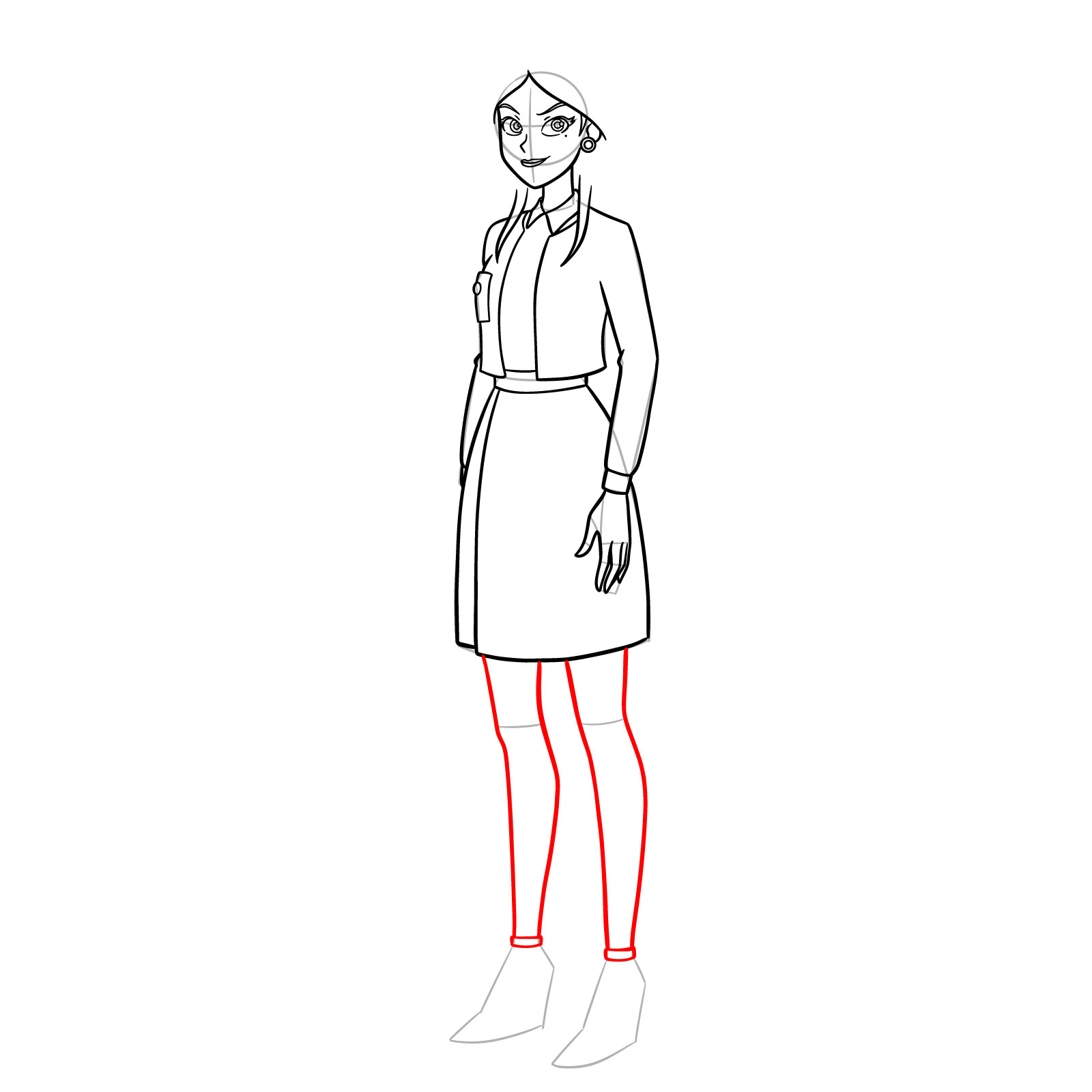 How to Draw Mandy from Totally Spies Season 7 - step 13