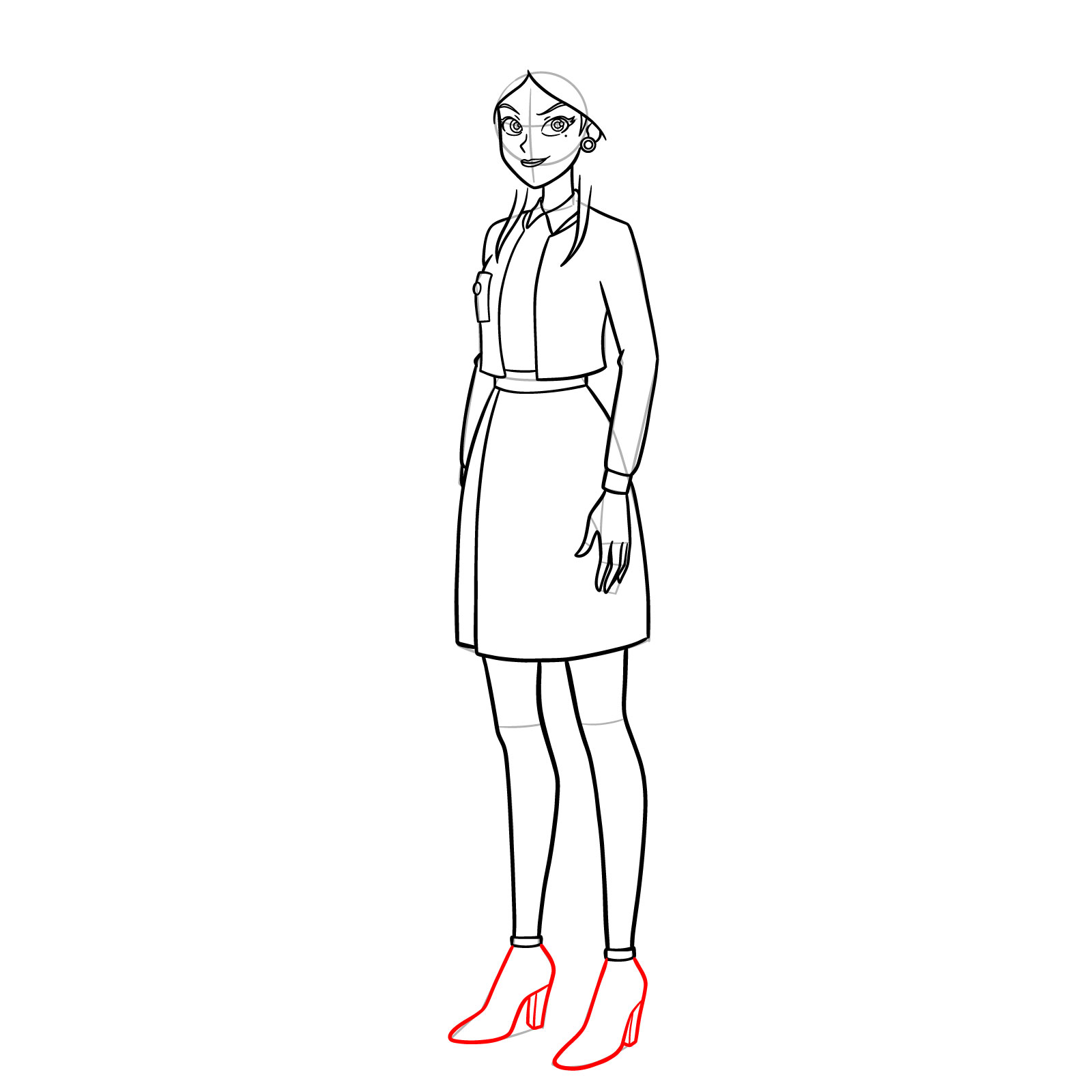 How to Draw Mandy from Totally Spies Season 7 - step 14