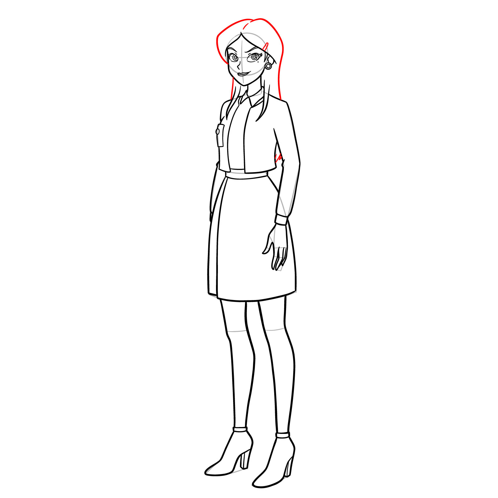 How to Draw Mandy from Totally Spies Season 7 - step 15