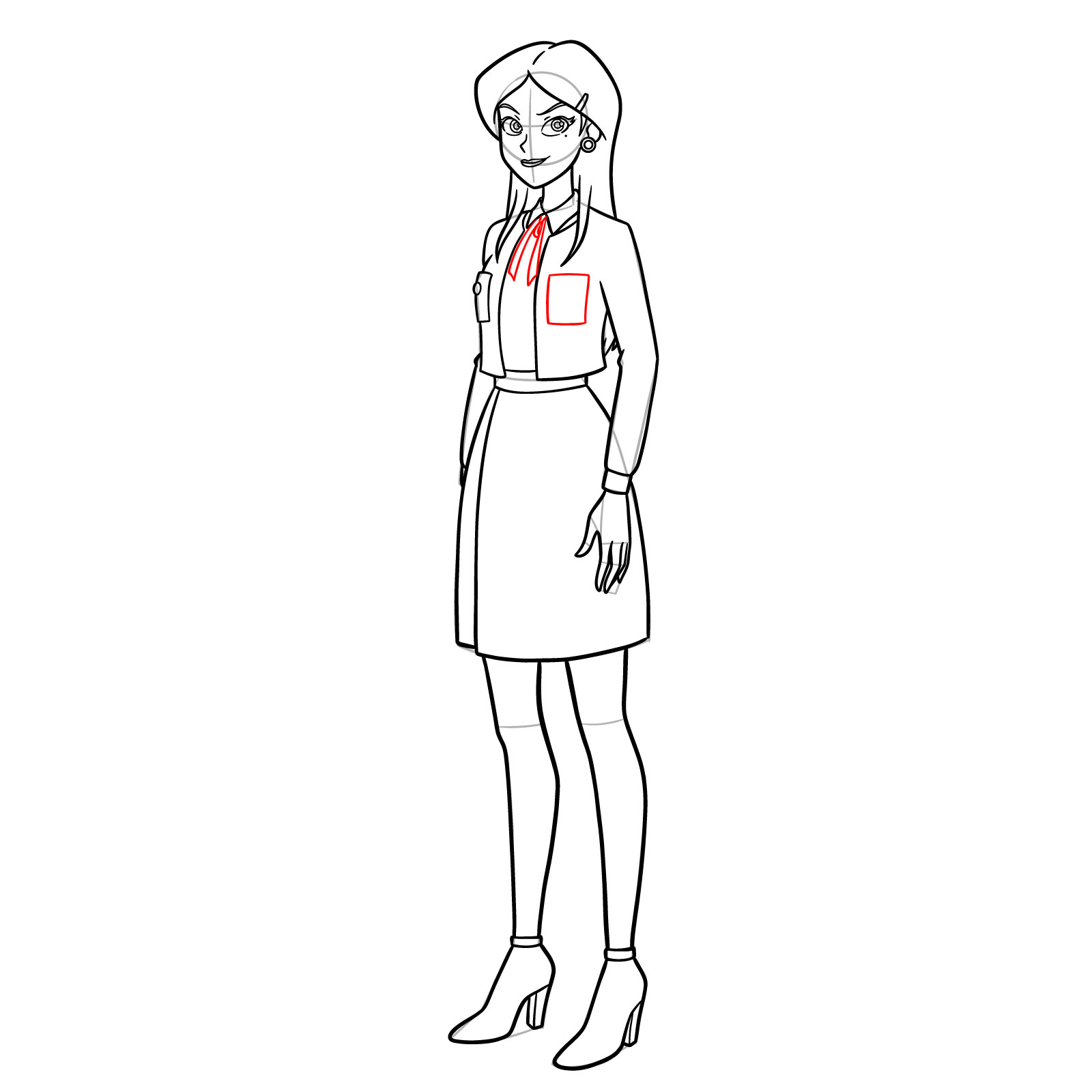 How to Draw Mandy from Totally Spies Season 7 - step 16