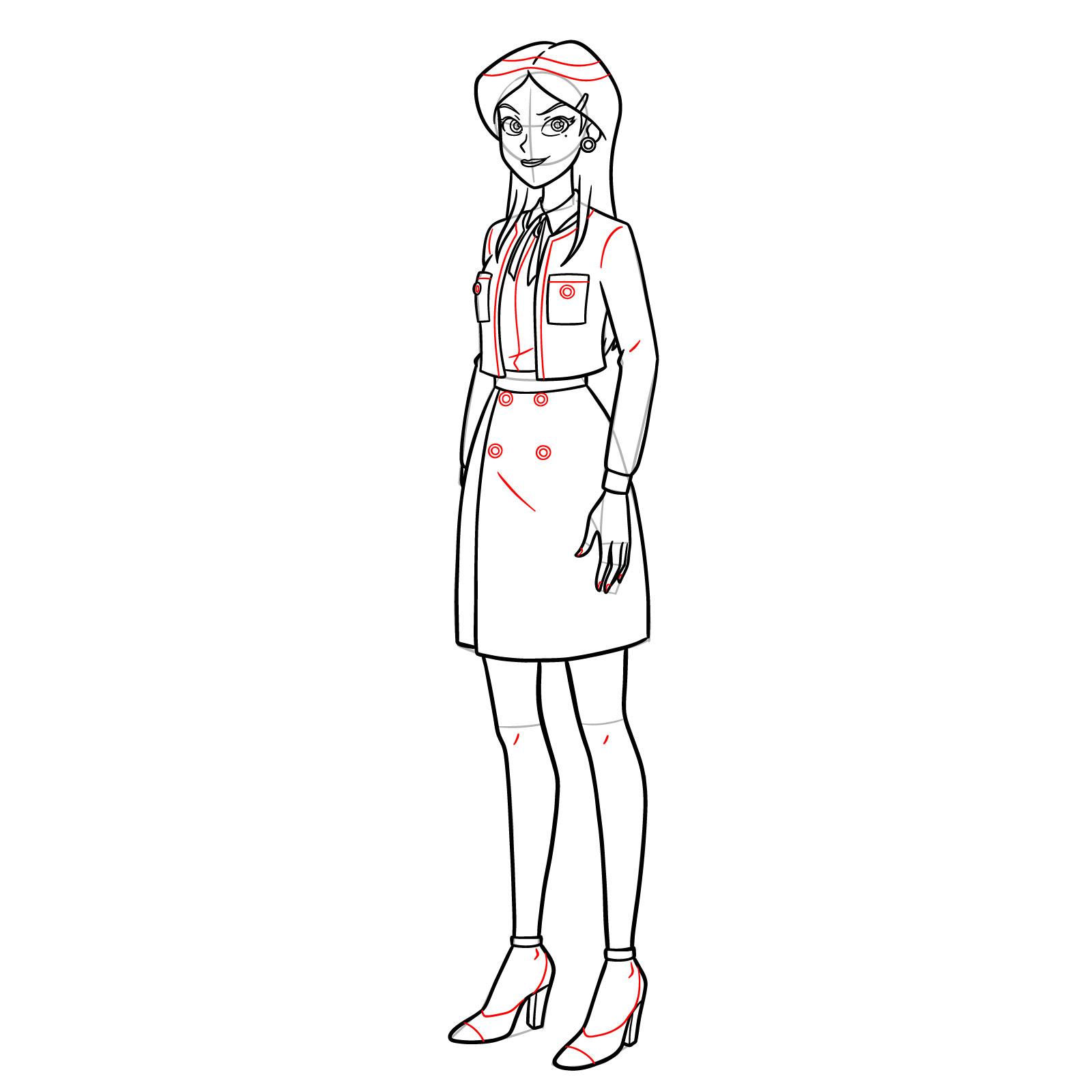 How to Draw Mandy from Totally Spies Season 7 - step 17