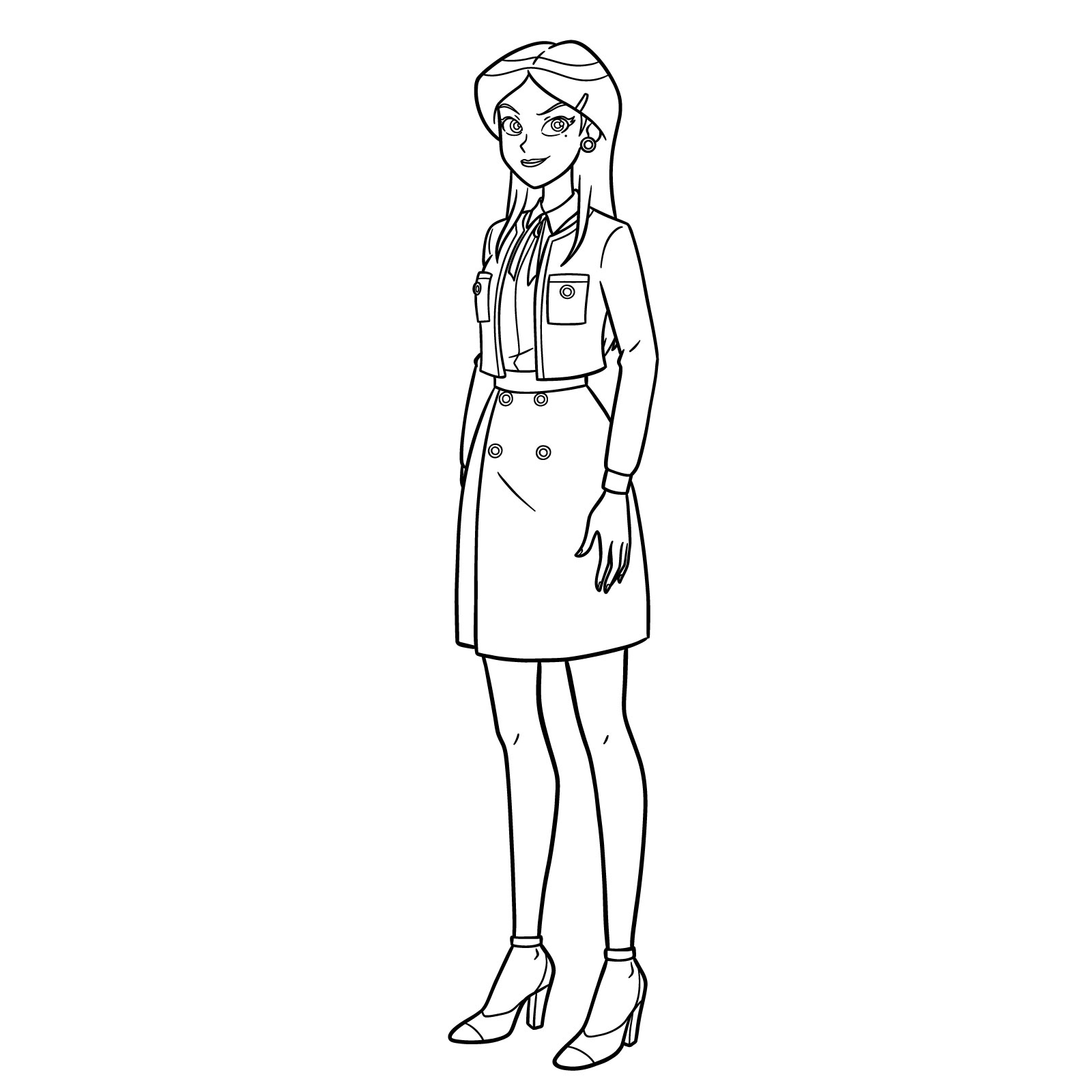 How to Draw Mandy from Totally Spies Season 7 - final step