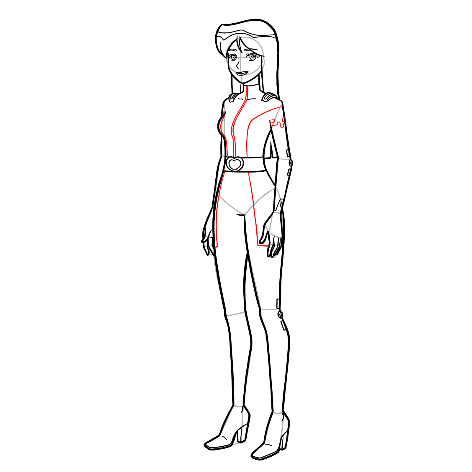 How to Draw Britney From Totally Spies Season 7 - step 20