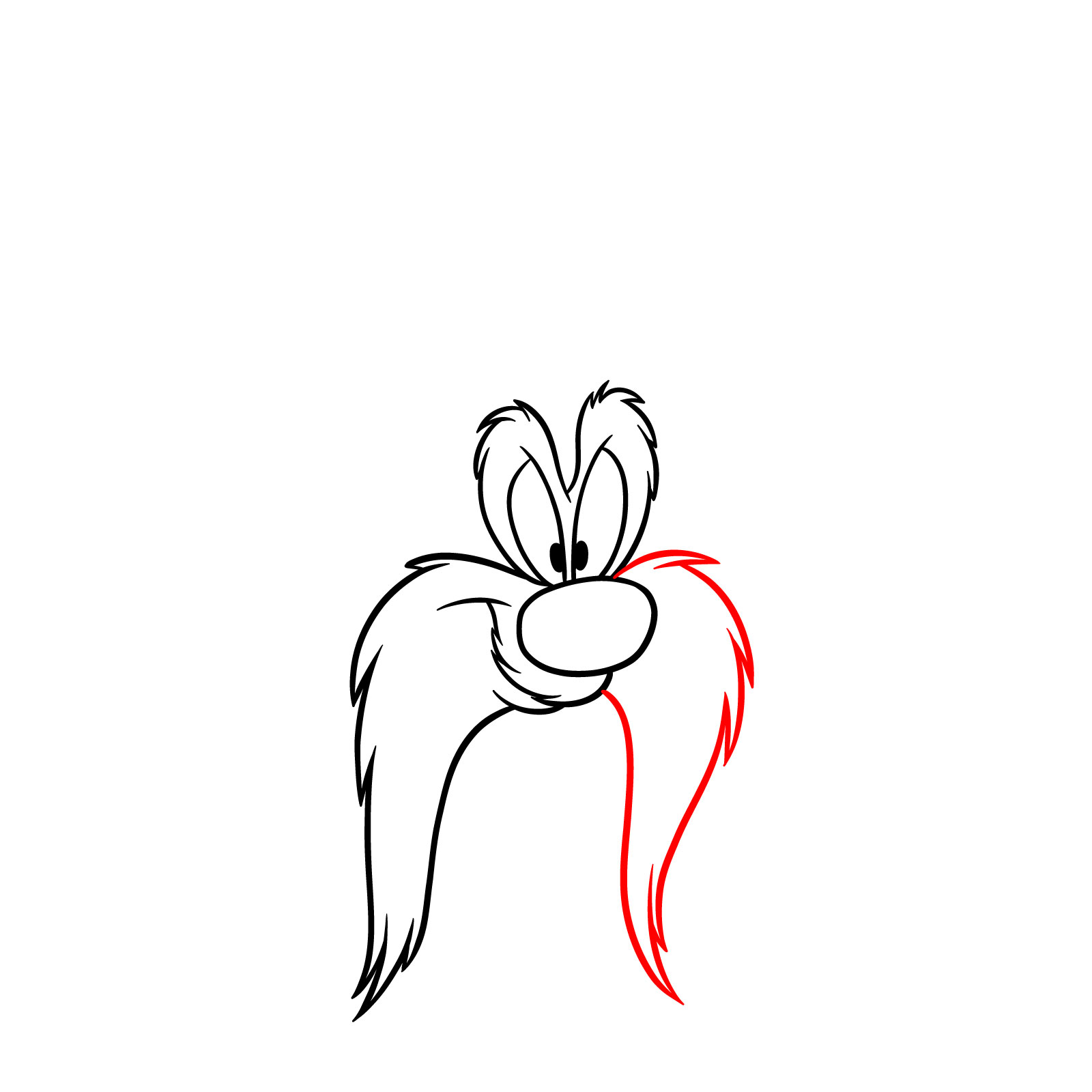 How to Draw Yosemite Sam - step 06