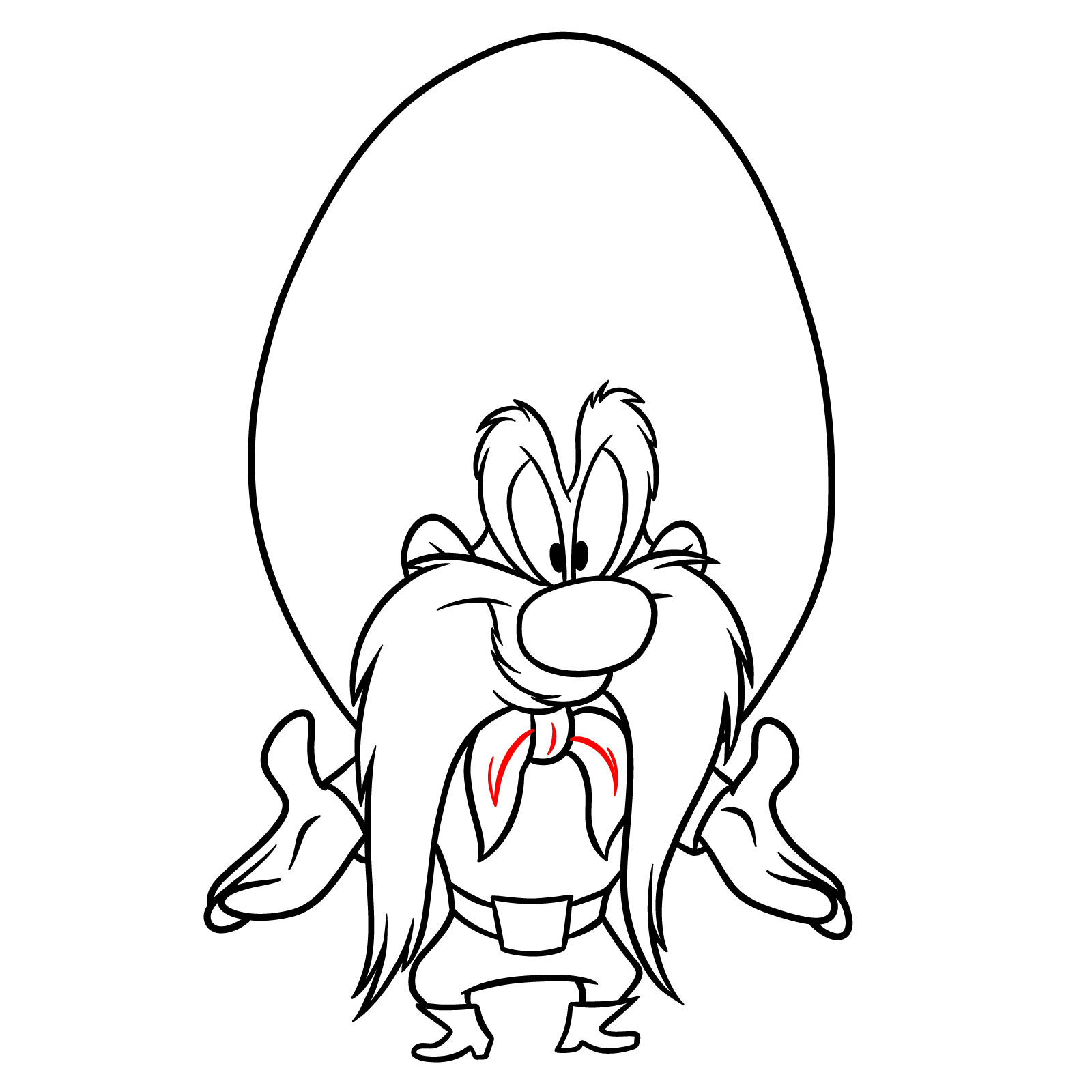 How to Draw Yosemite Sam - step 17