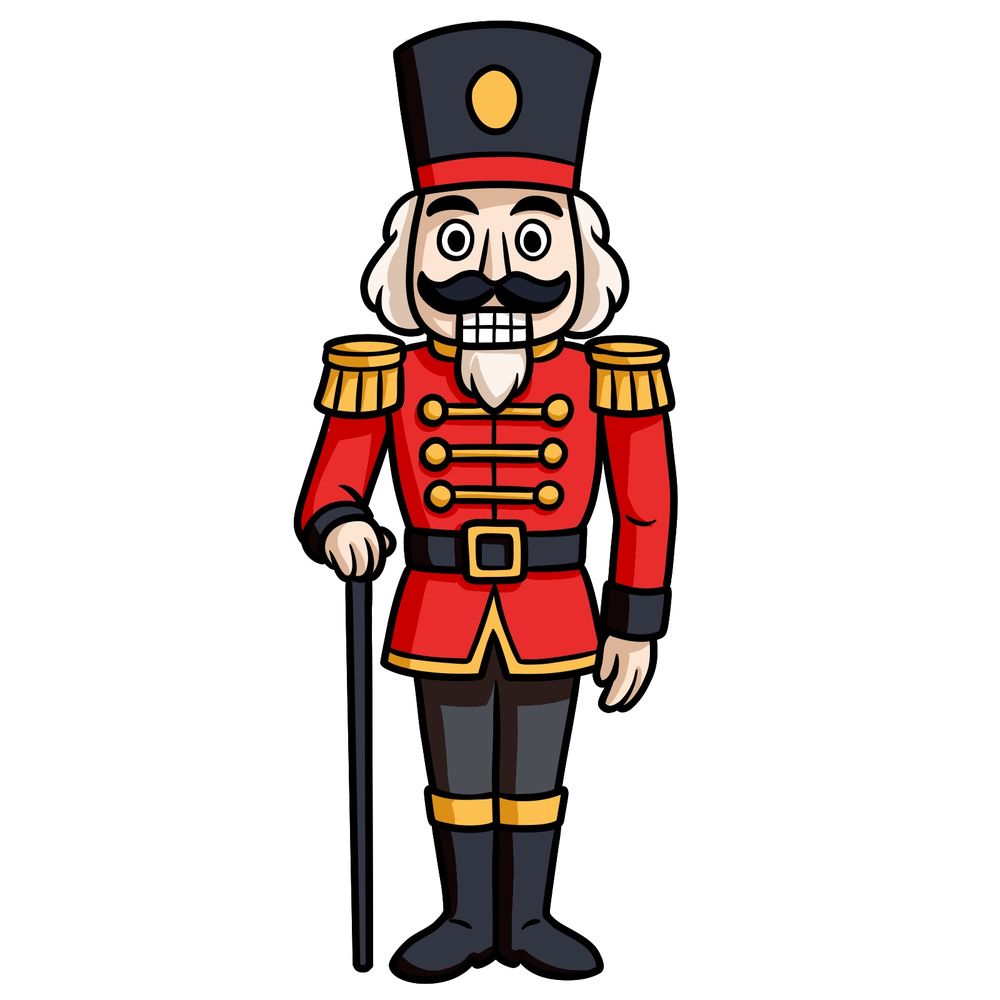 How to Draw the Nutcracker in Cartoon Style Step by Step