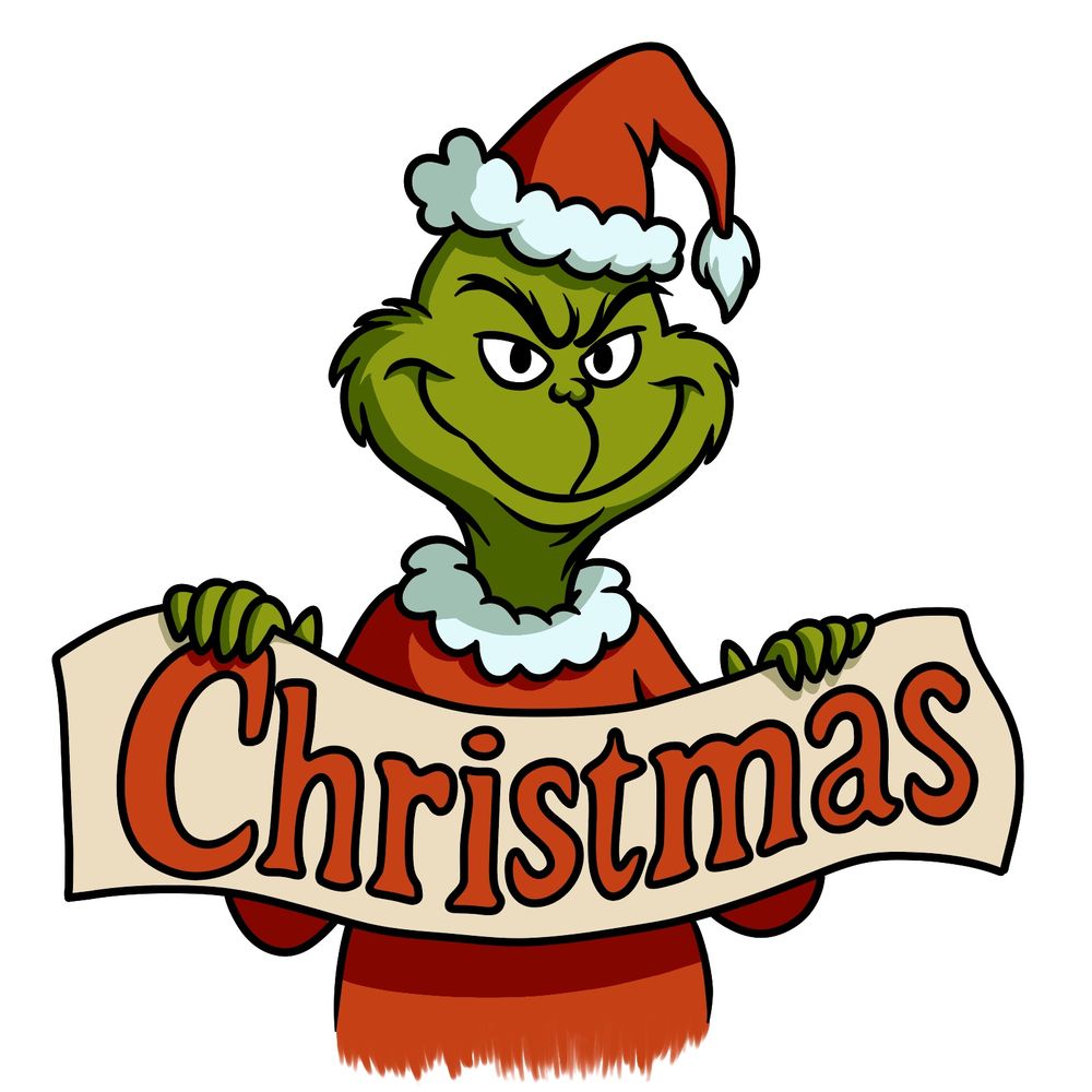 How to Draw the Grinch Holding a Festive Christmas Sign