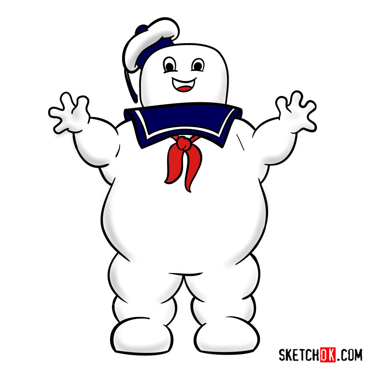 How to draw Stay Puft Marshmallow Man