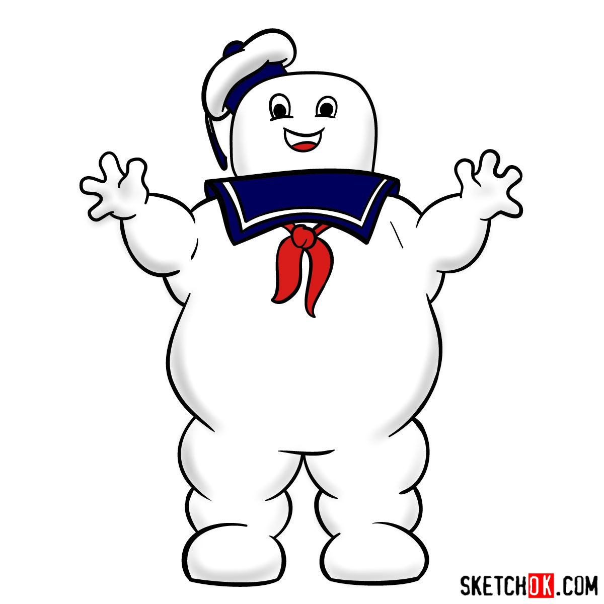 How to draw Stay Puft Marshmallow Man | Ghostbusters - Step by step