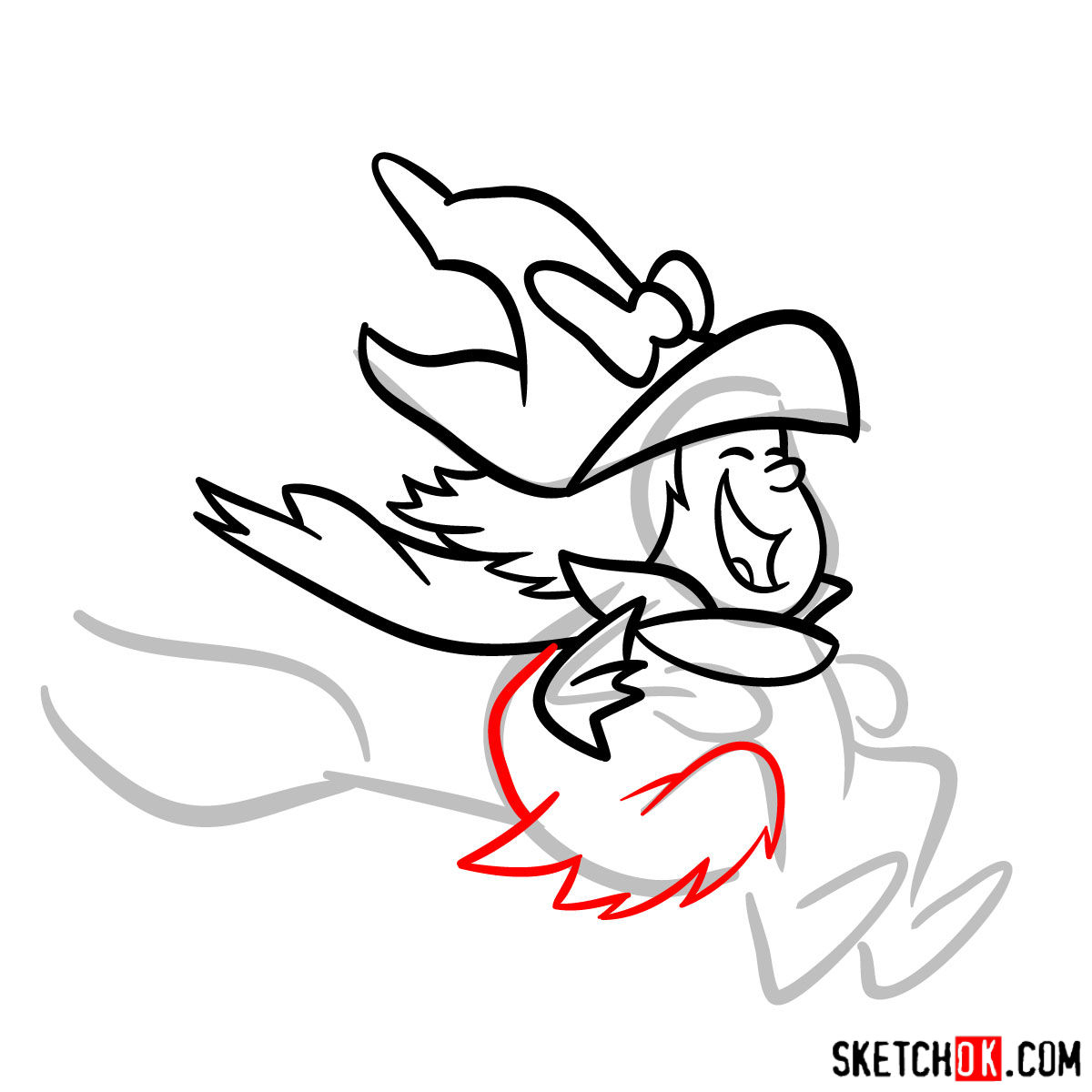 How to draw Winsome Witch - step 08
