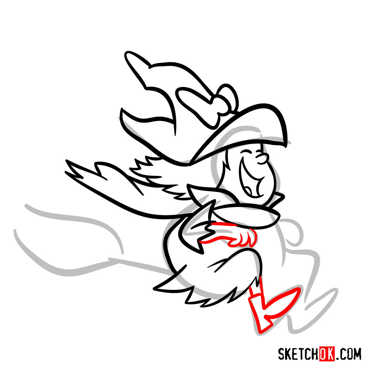 How to draw Winsome Witch - step 09