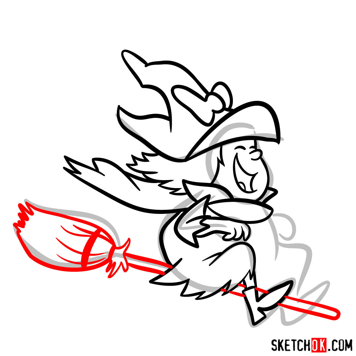 How to draw Winsome Witch - step 10